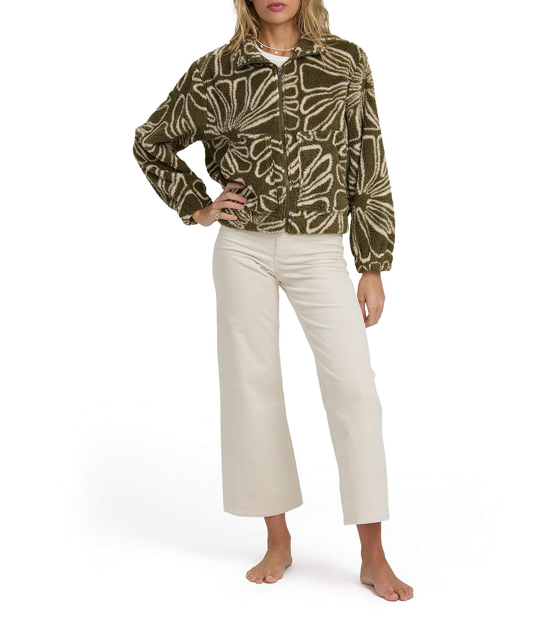 Billabong Long Sleeve First Light Sherpa Center Front Zip Jacket