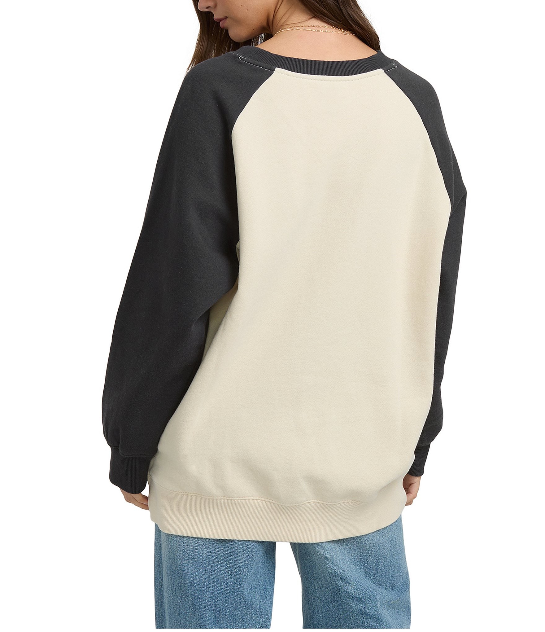 Billabong Long Sleeve Graphic Raglan Crew Neck Sweatshirt