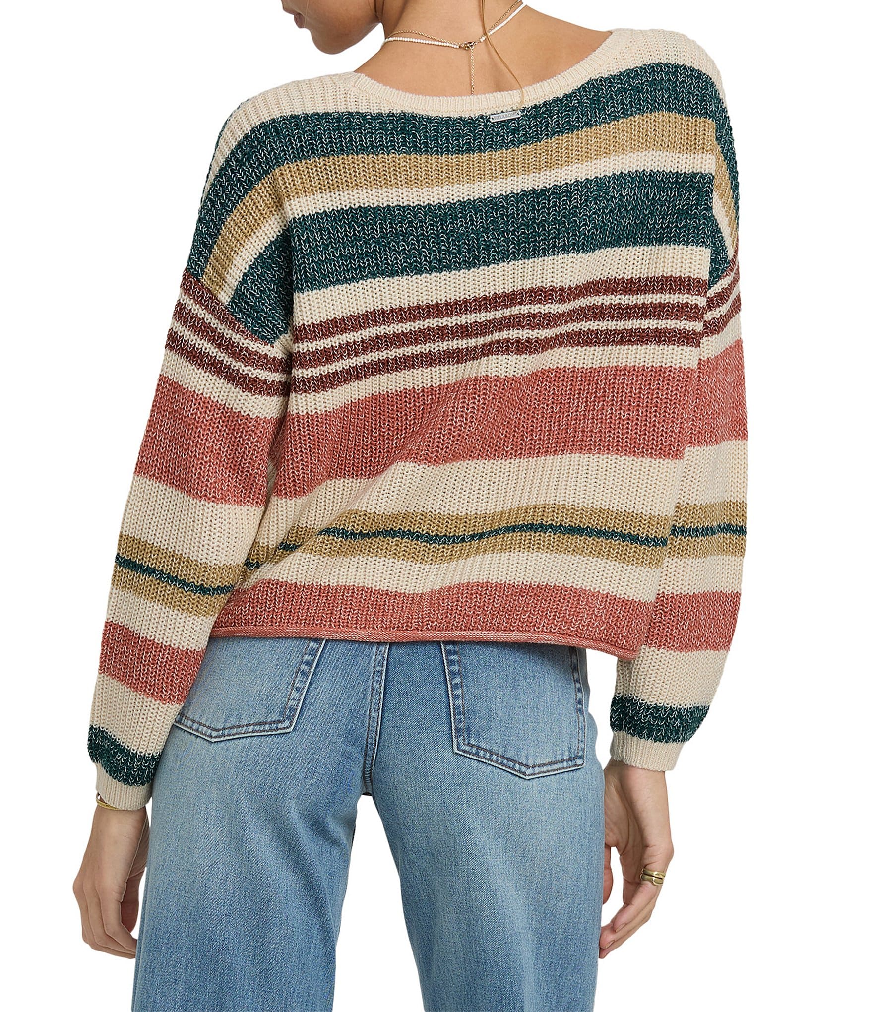 Billabong Long Sleeve Striped Pullover Sweater