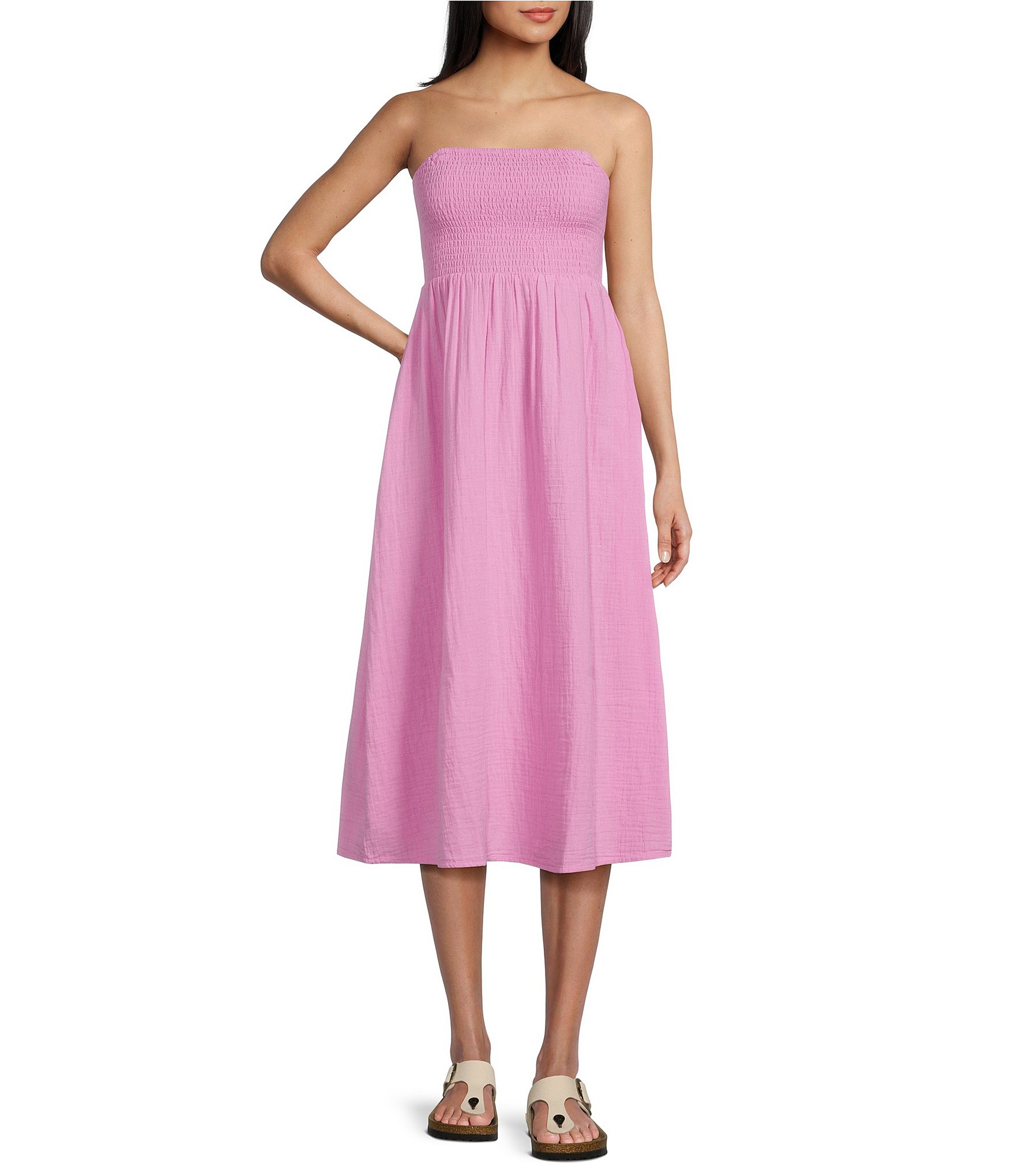 Billabong Off The Coast Smocked Bodice Midi Dress | Dillard's