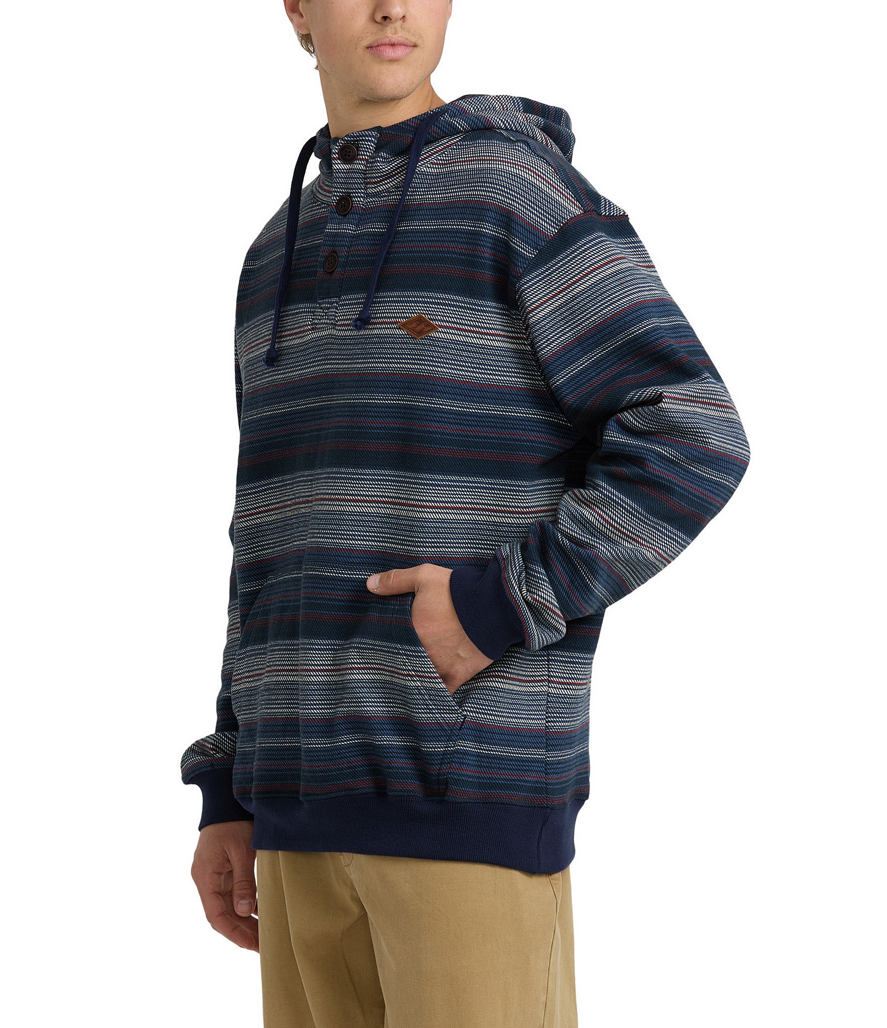 Billabong Rancho Long Sleeve Horizontal Striped Hooded Pullover