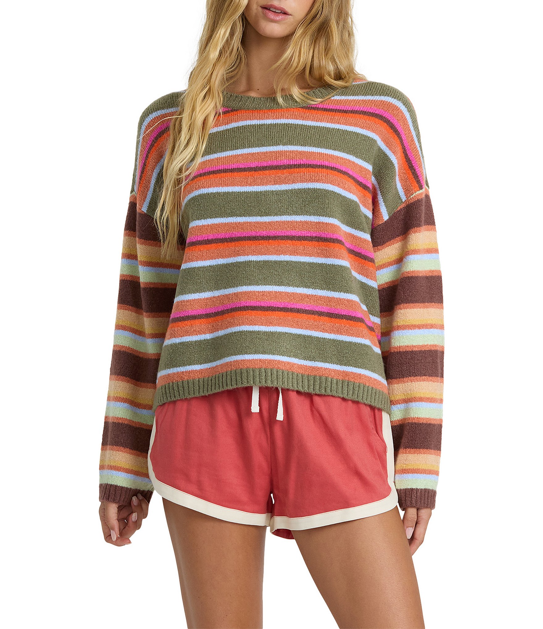 Billabong Red Rocks Striped Knit Sweater