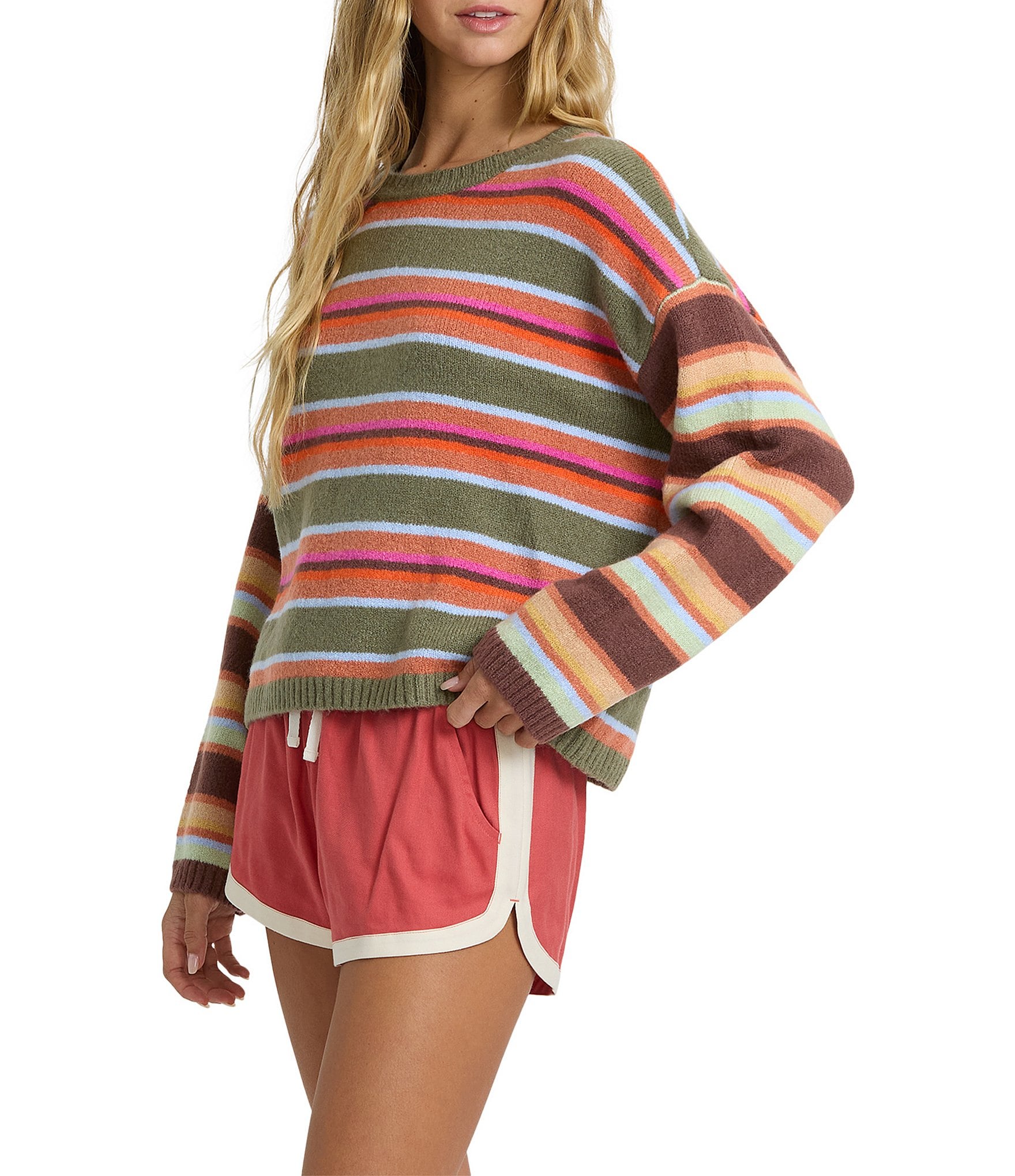 Billabong Red Rocks Striped Knit Sweater