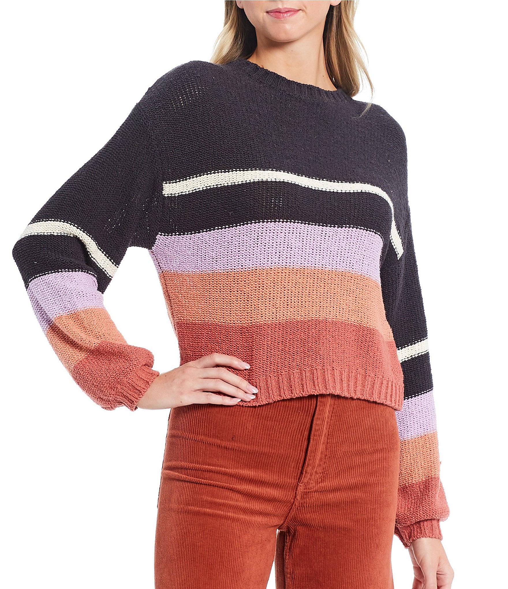 Billabong Seeing Double Stripe Print Sweater | Dillard's