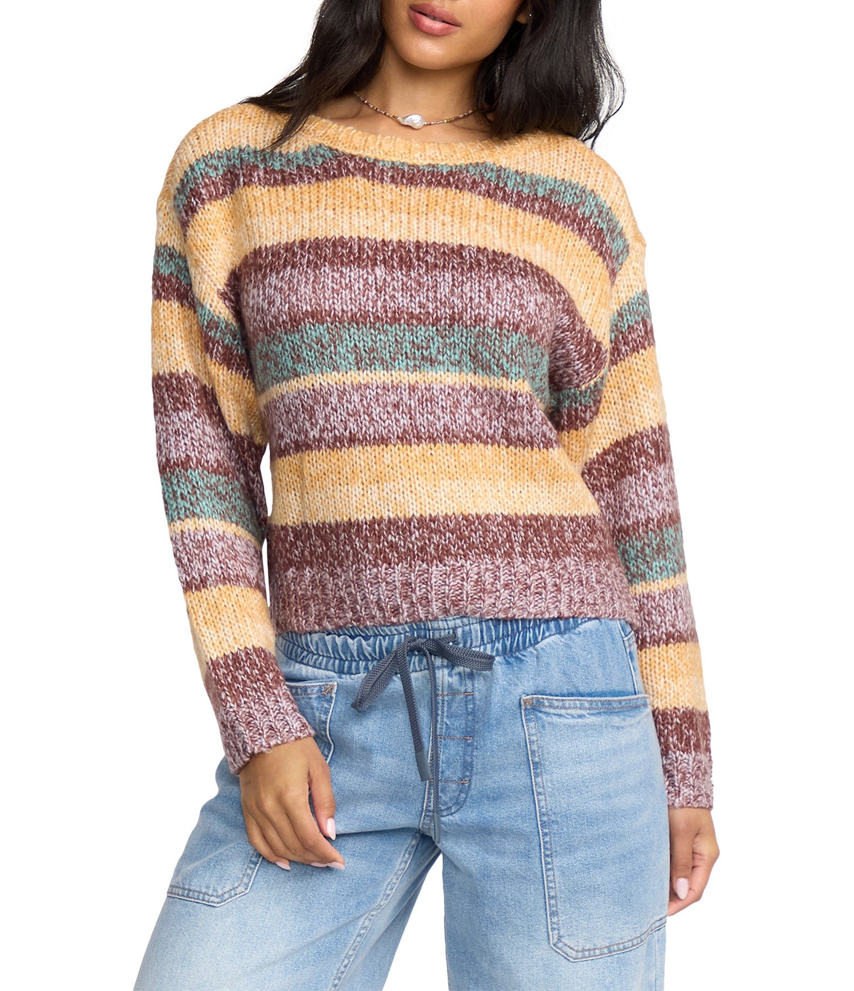 Billabong So Spaced Out Long Sleeve Striped Sweater
