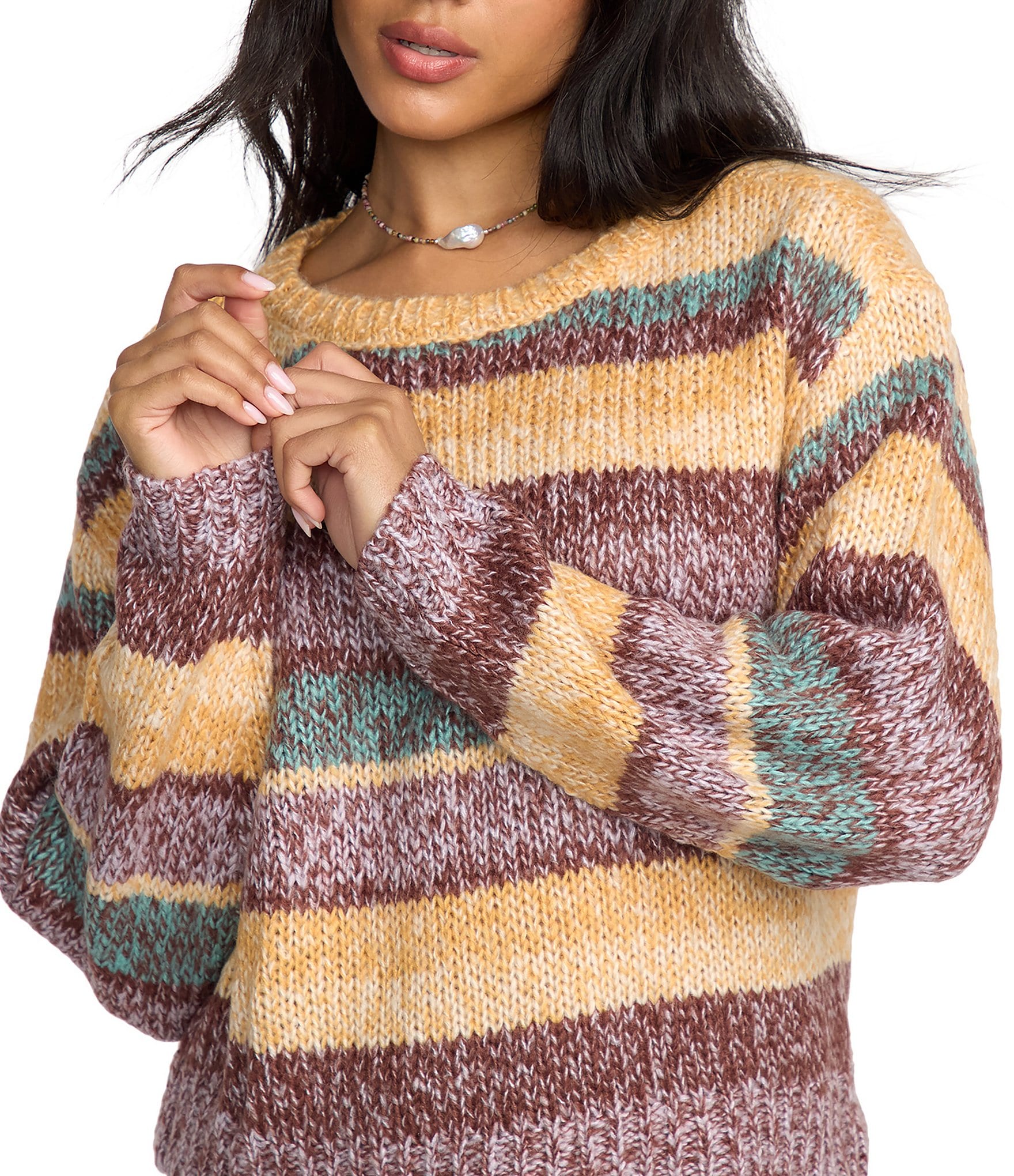 Billabong So Spaced Out Long Sleeve Striped Sweater