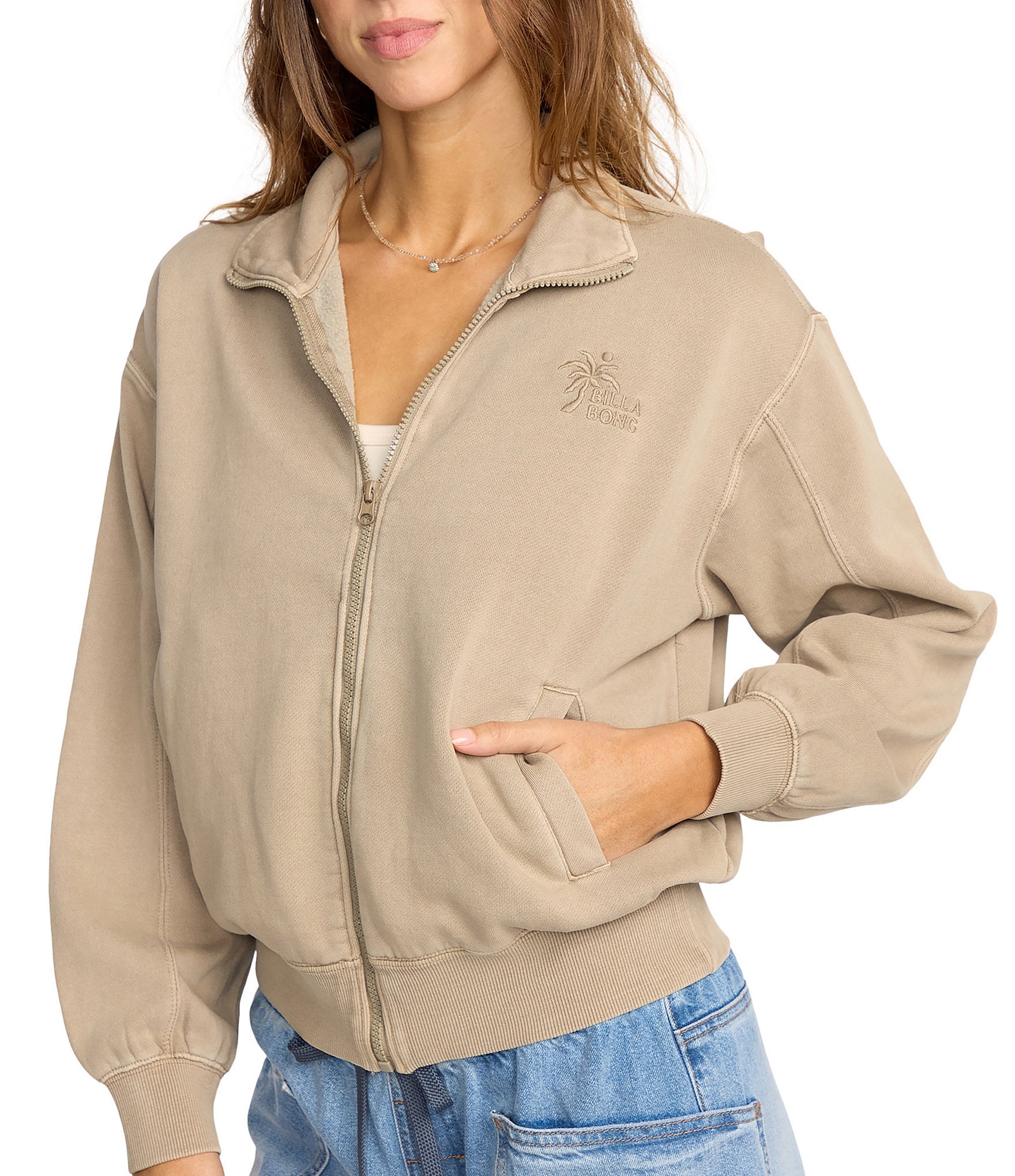Billabong Sun Lit Long Sleeve Brushed Fleece Zip-Up Jacket