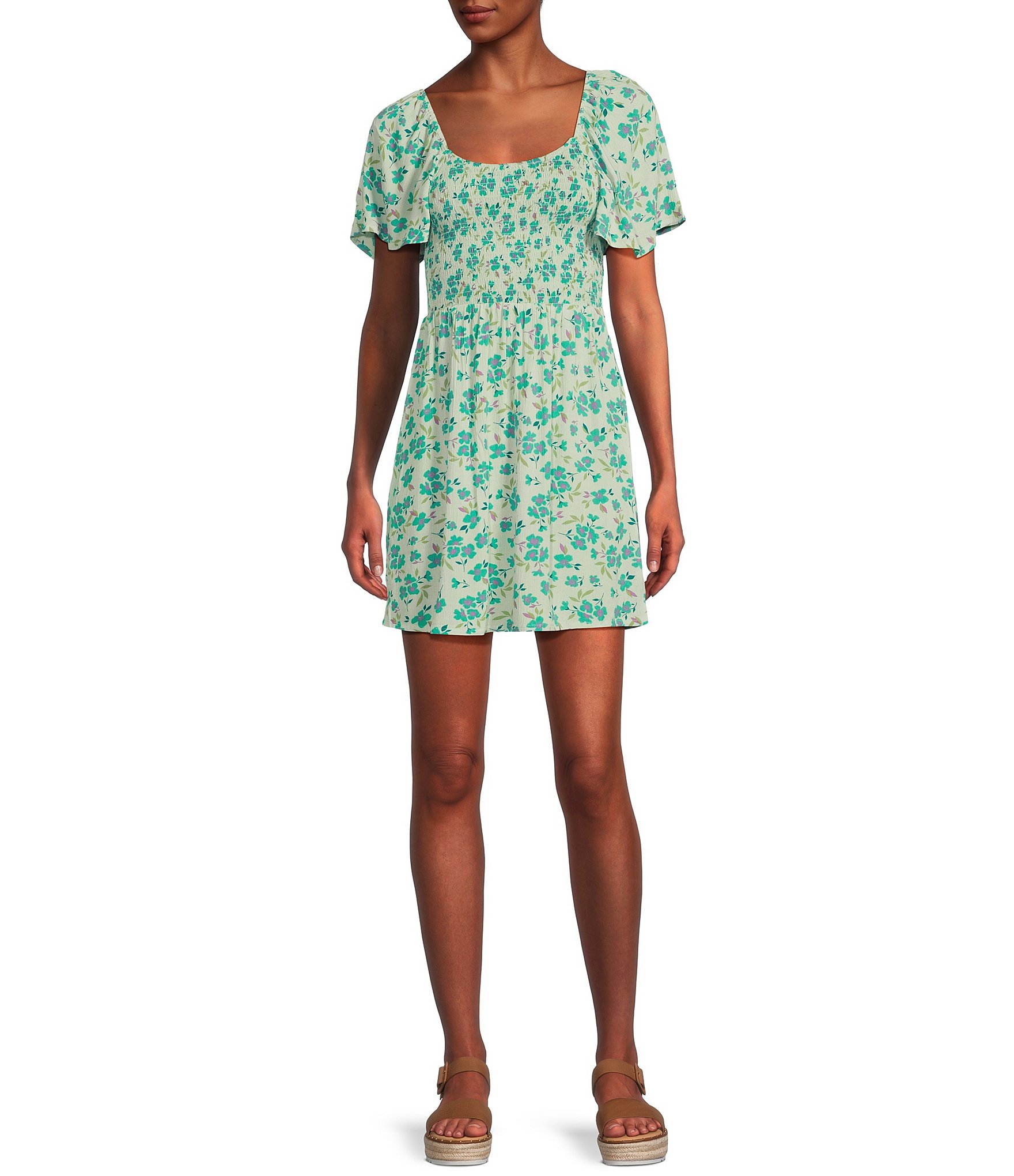 Billabong Sweet Side Floral Print Short Sleeve Mini Dress | Dillard's