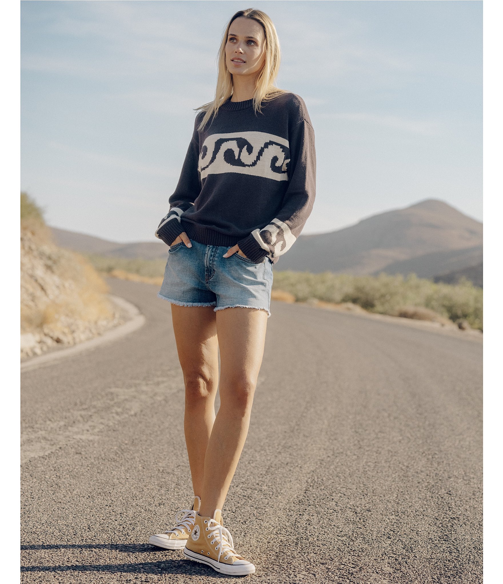 Billabong Wave Fade Long Sleeve Jacquard Sweater