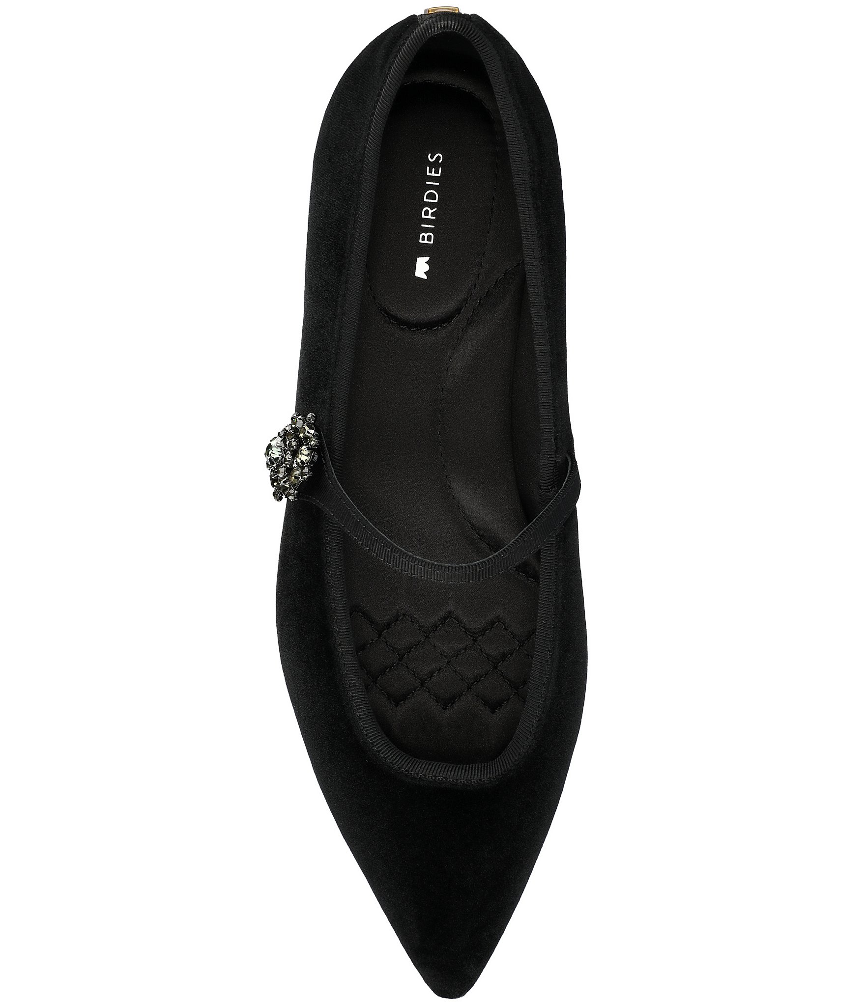 Birdies The Goldfinch 15 Mary Jane Velvet Pointed Toe Flats