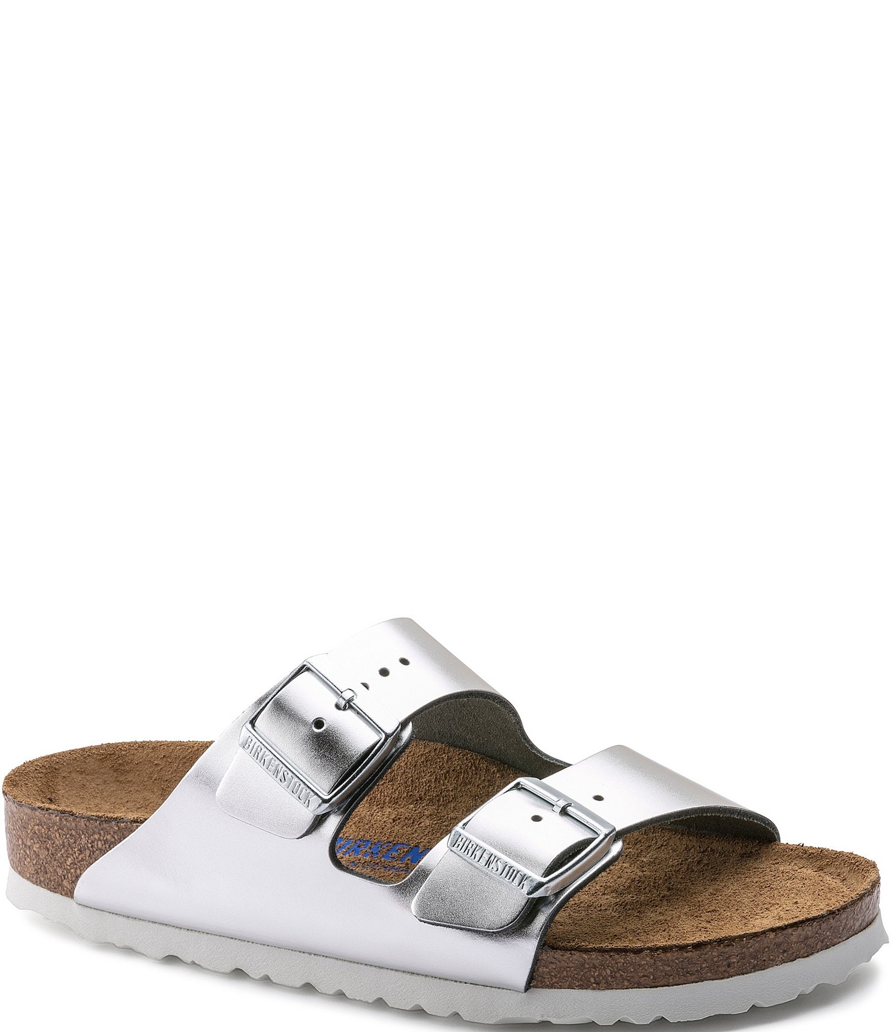 Birkenstock Women s Arizona Soft Footbed Double Banded Buckle Detail Metallic Sandals Dillard s