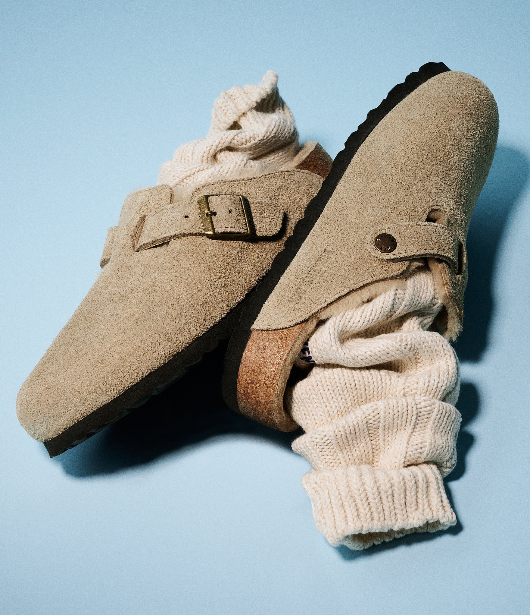 Birkenstock Women's Boston Suede Shearling-Lined Clogs