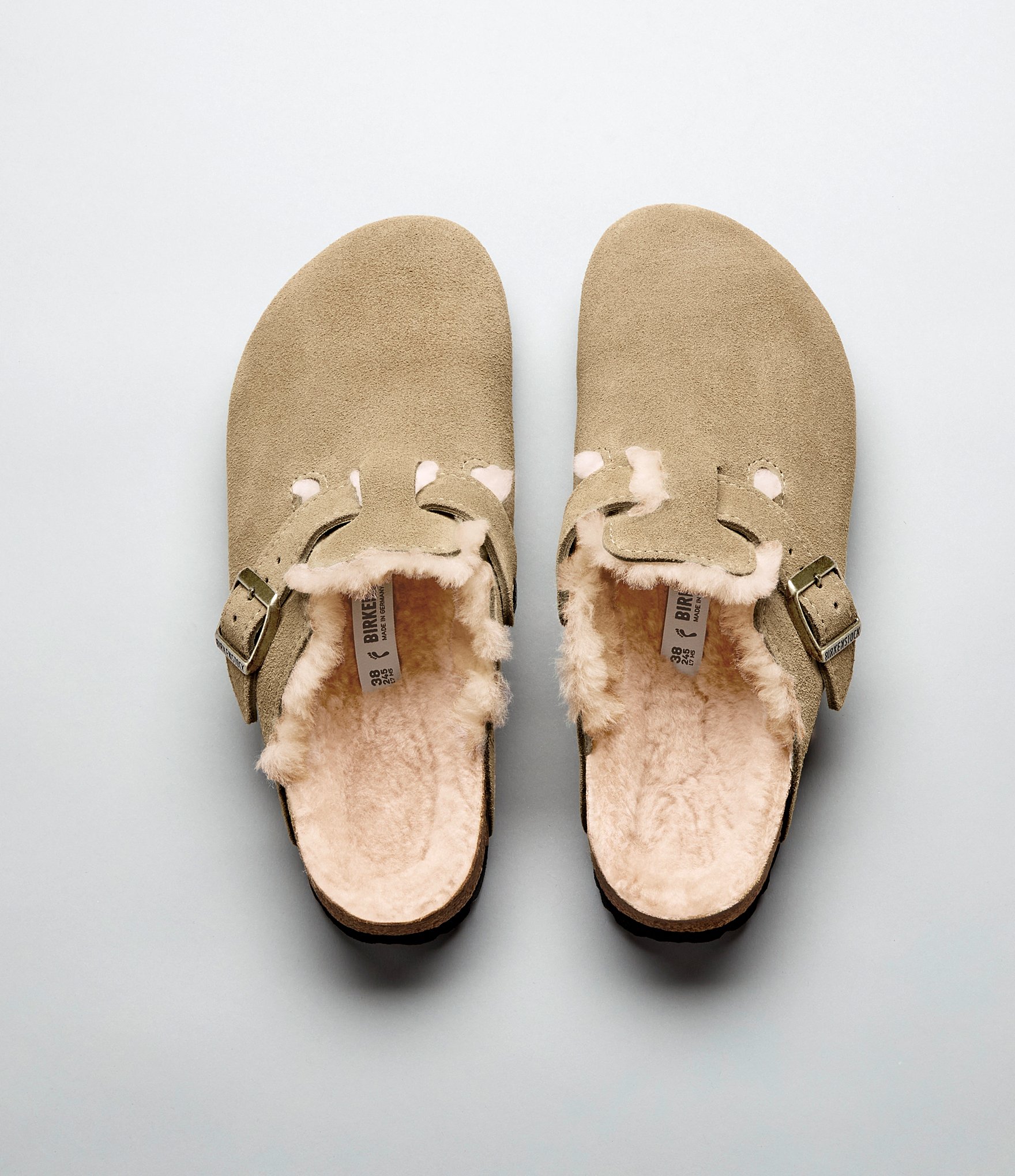 Birkenstock Women's Boston Suede Shearling-Lined Clogs