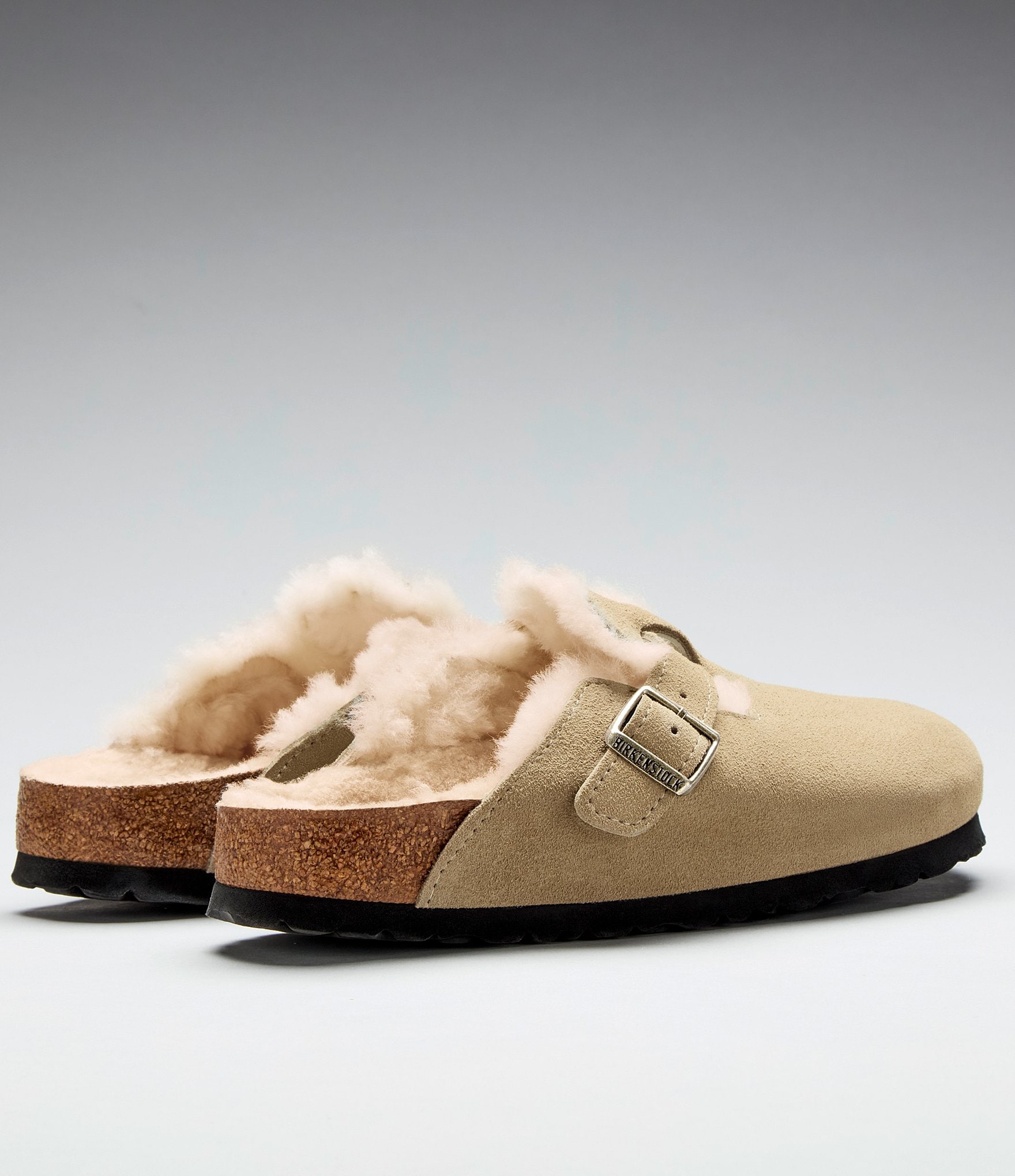 Birkenstock Women's Boston Suede Shearling-Lined Clogs