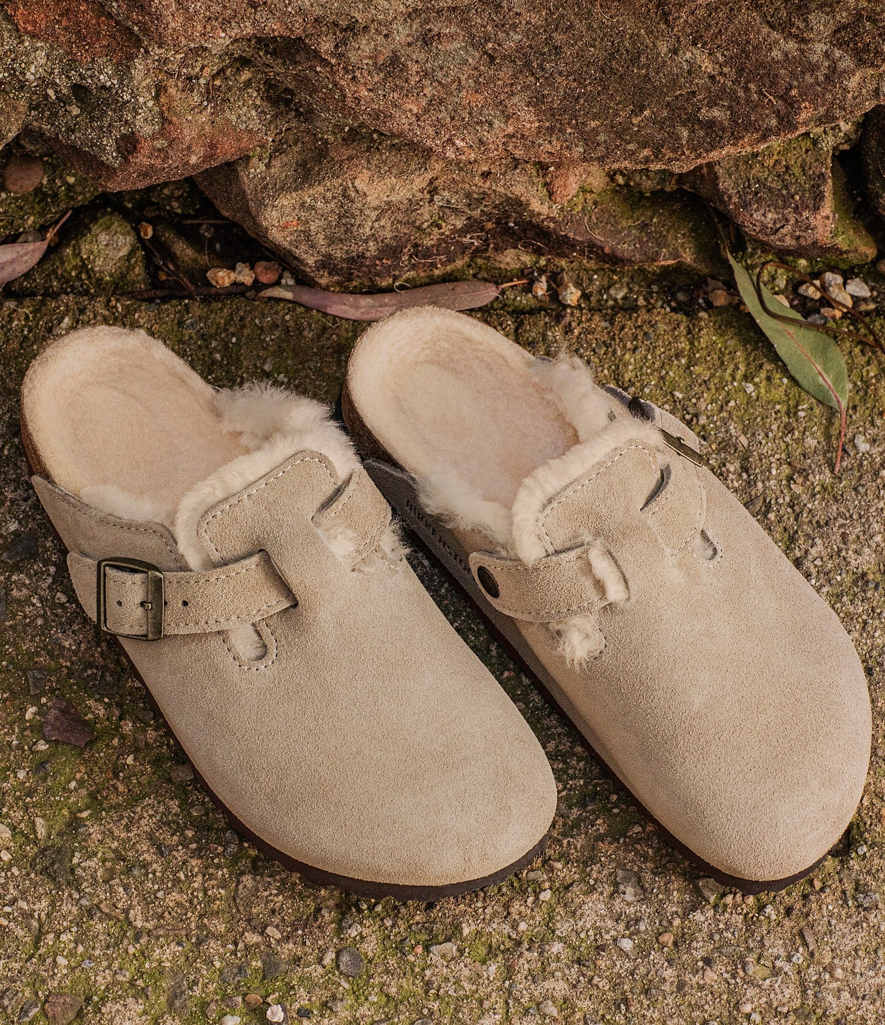 Birkenstock Women's Boston Suede Shearling-Lined Clogs