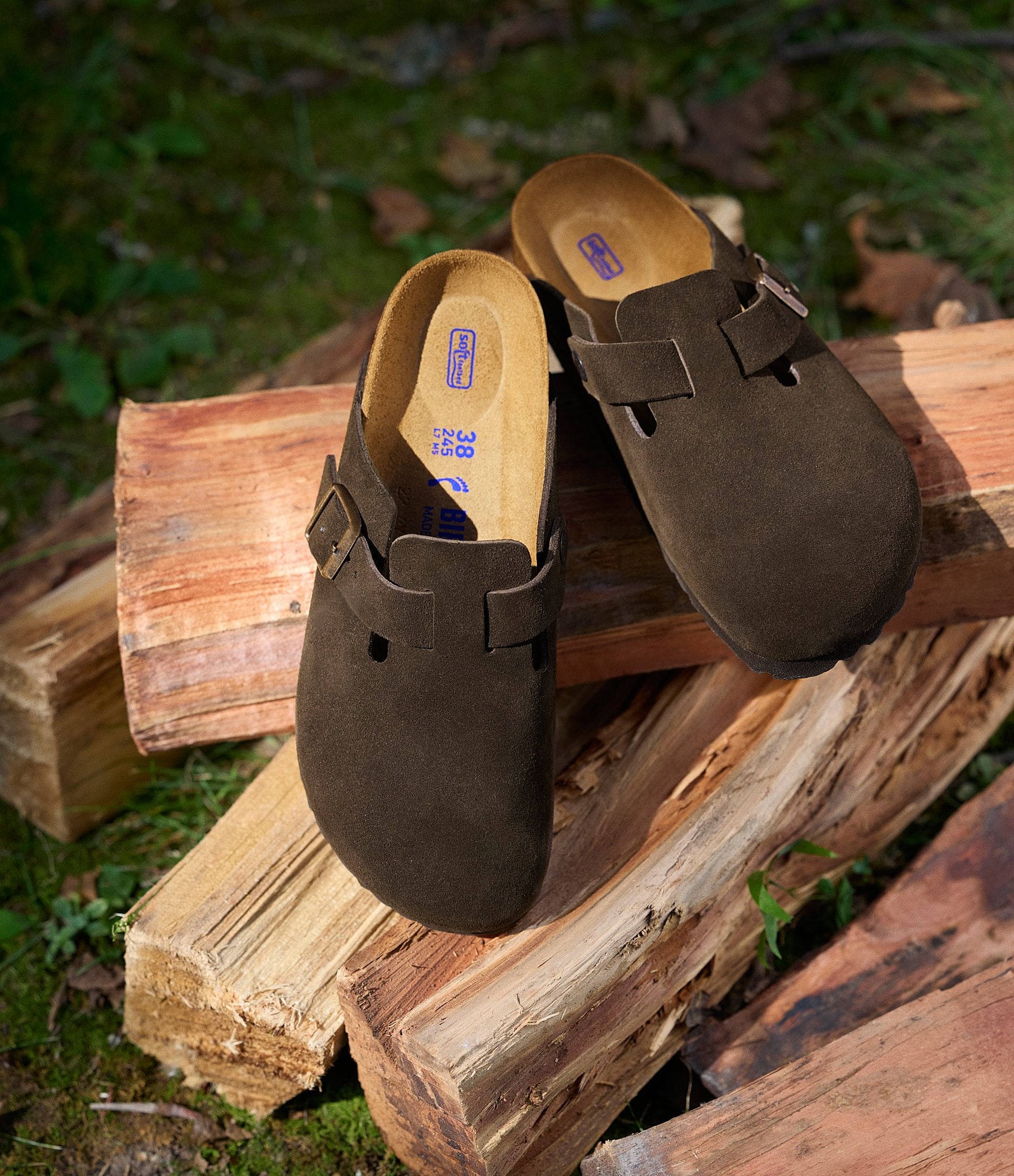 Birkenstock Men's Boston Suede Soft Footbed Family Matching Clogs