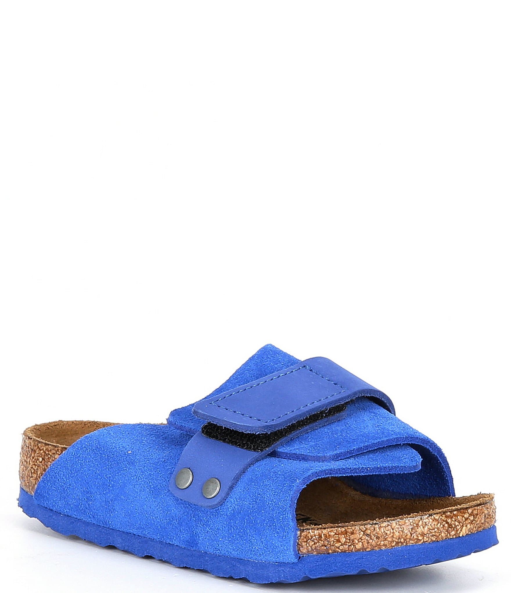 Birkenstock Kids Kyoto Suede Nubuck Ultra Blue One-strap Sandals