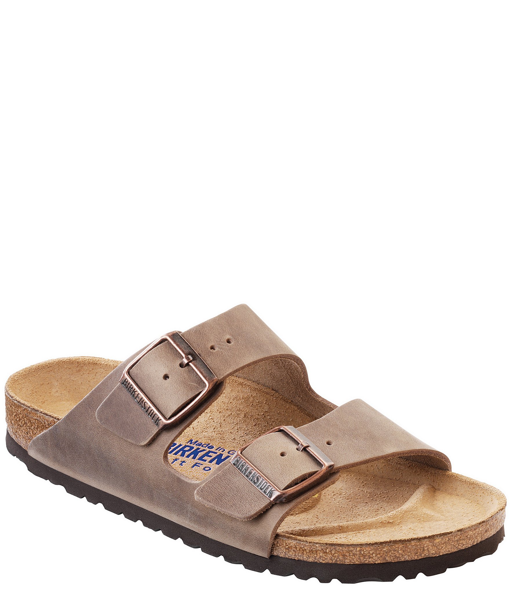 Birkenstock Men's Arizona Oiled Leather Soft Footbed Slip-On Sandals |  Dillard's