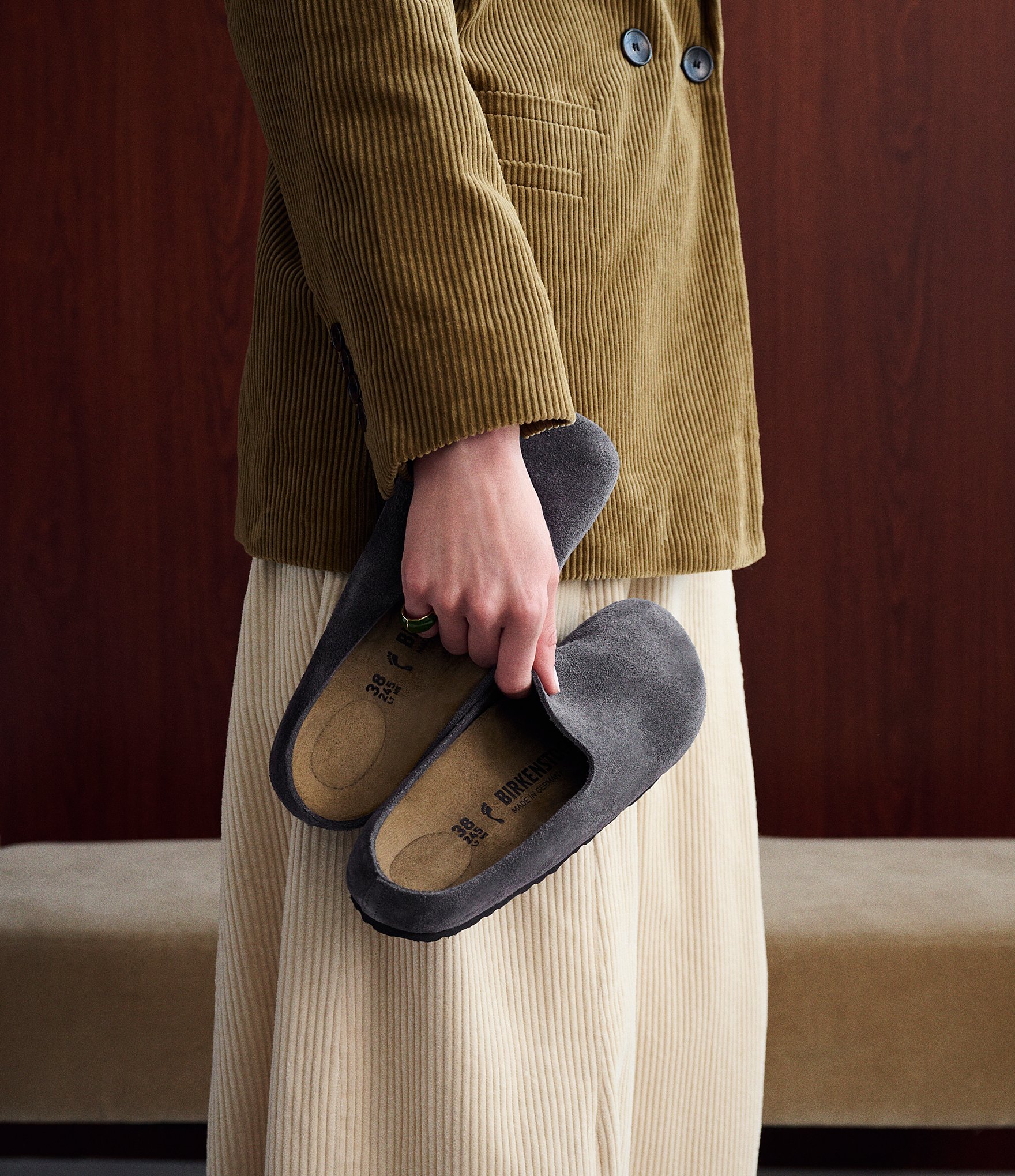 Birkenstock Women's Amsterdam Wrapped Suede Clogs