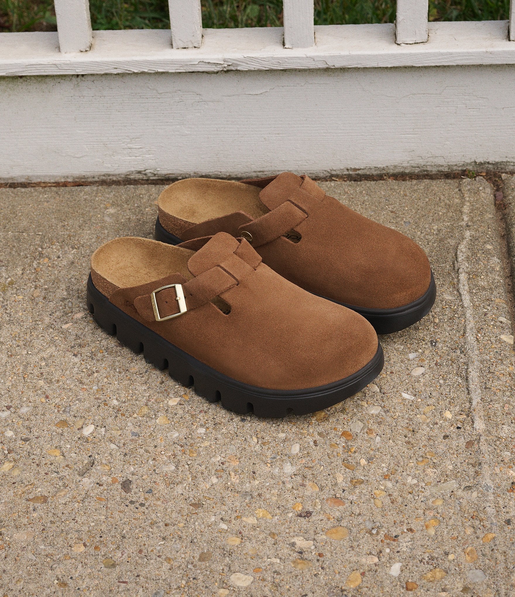 Birkenstock Papillio by Birkenstock Women's Boston Chunky Suede Platform Clogs