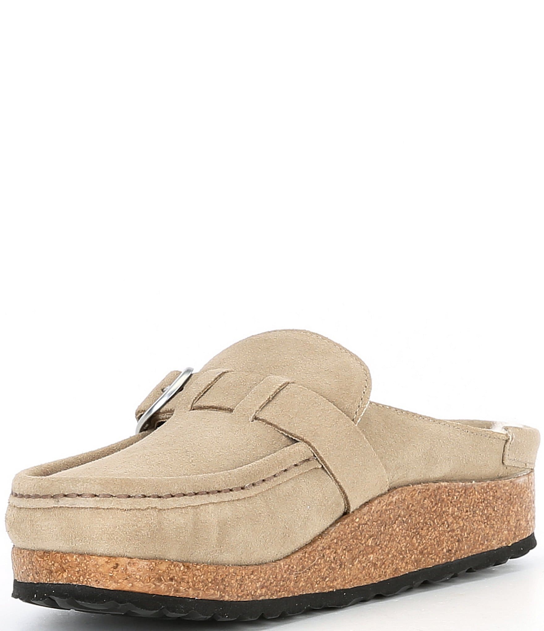 Birkenstock Women's Buckley Suede Shearling Clogs