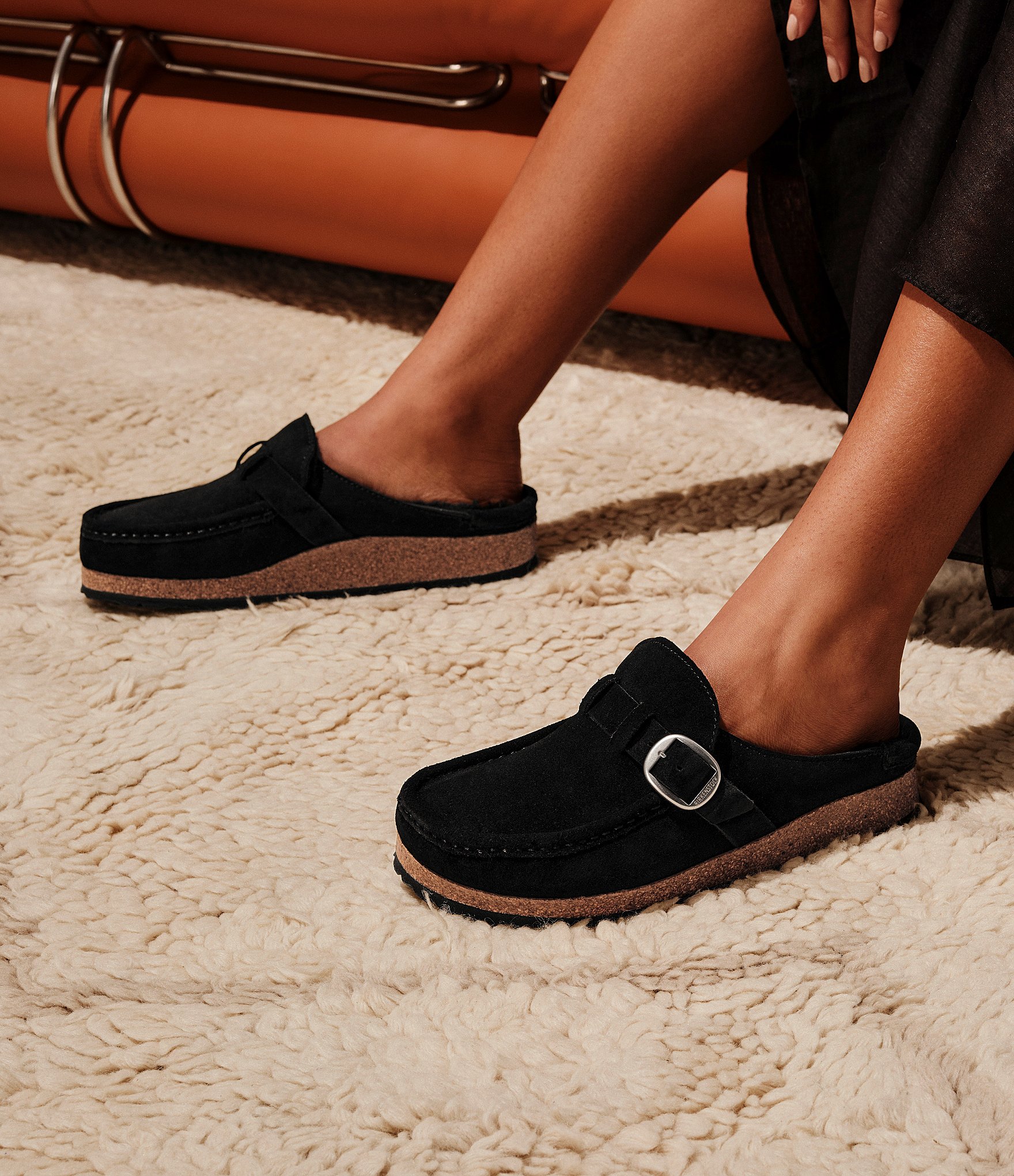 Birkenstock Women's Buckley Suede Shearling Clogs