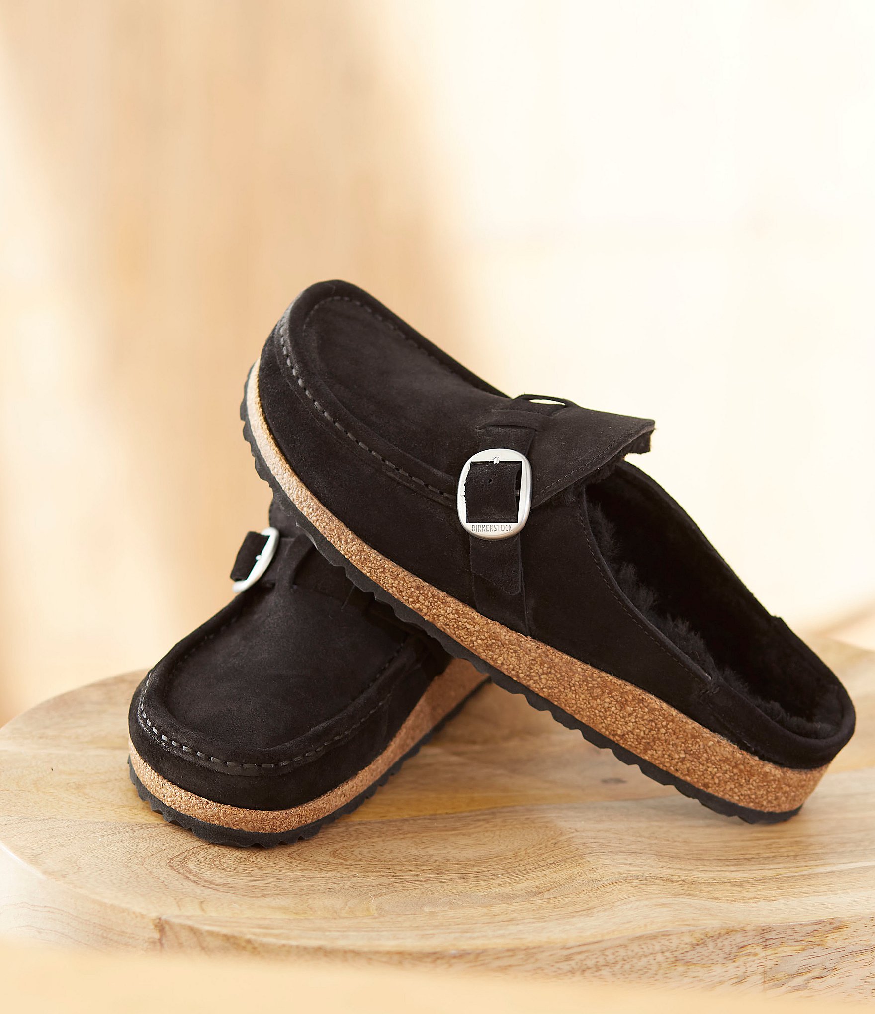 Birkenstock Women's Buckley Suede Shearling Clogs