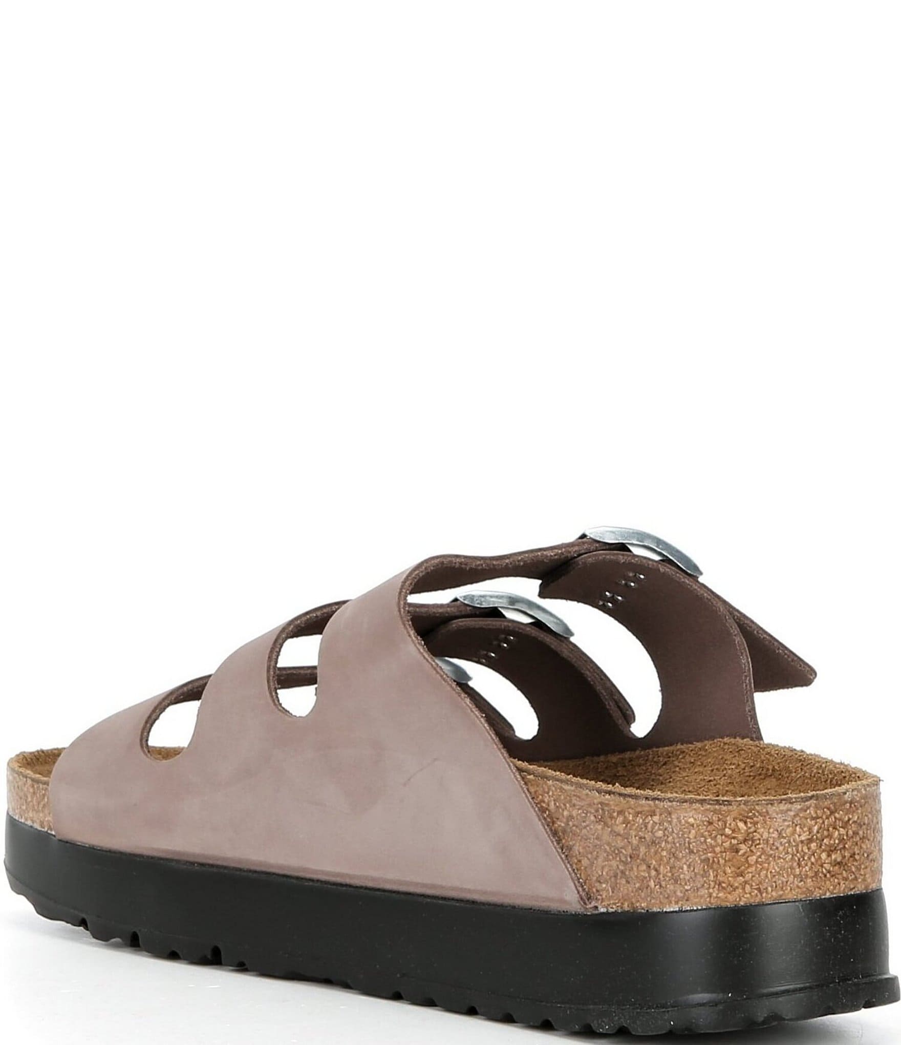 Birkenstock Women's Florida Platform Flex Nubuck Triple Strap Platform Slide Sandals