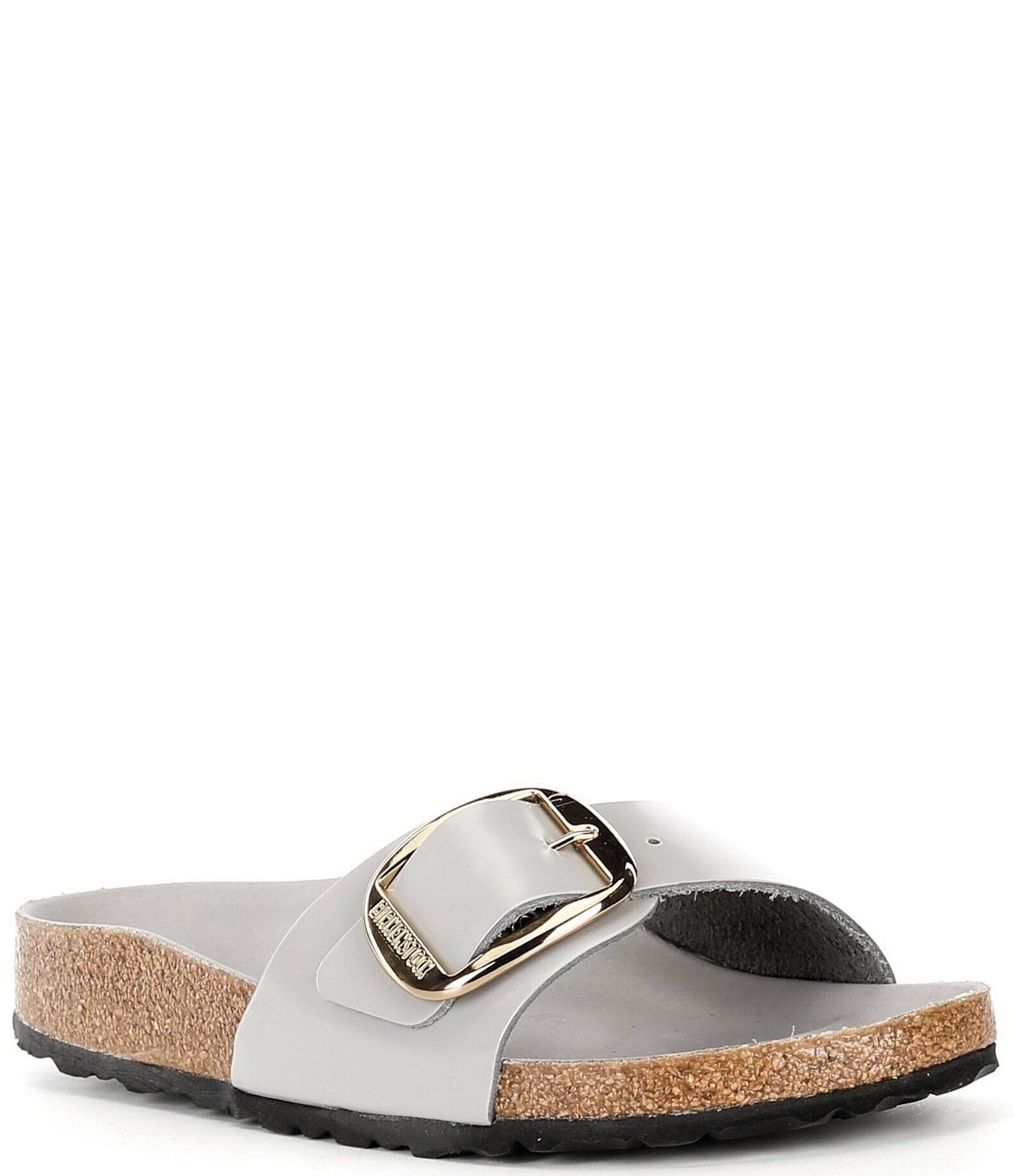Madrid Big Buckle Natural Leather Patent High Shine Black