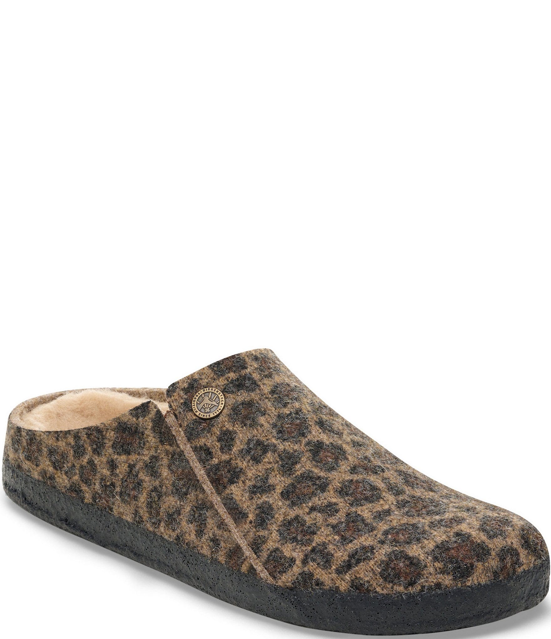 Birkenstock Women's Zermatt Leopard Shearling-Lined Slippers
