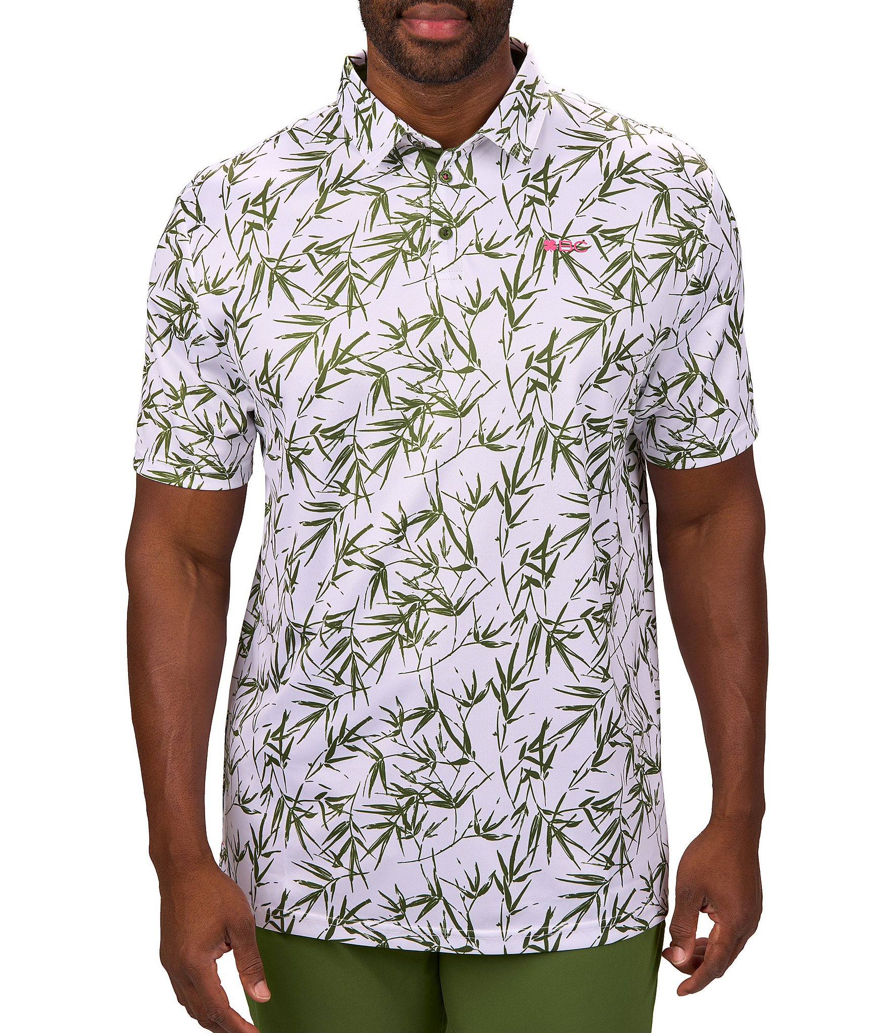 BLACK CLOVER Bamboo Breeze Short Sleeve Printed Polo Shirt