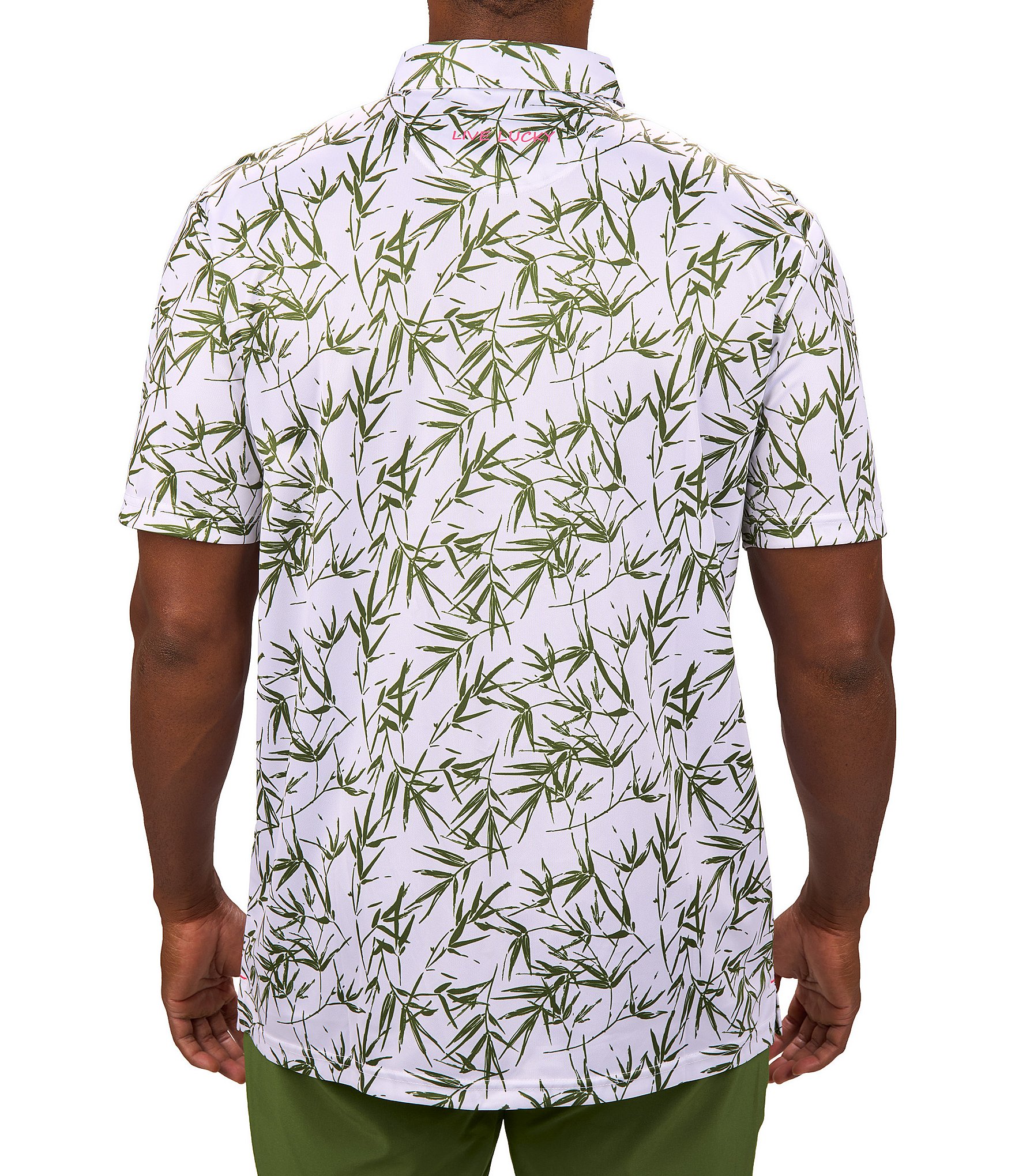 BLACK CLOVER Bamboo Breeze Short Sleeve Printed Polo Shirt