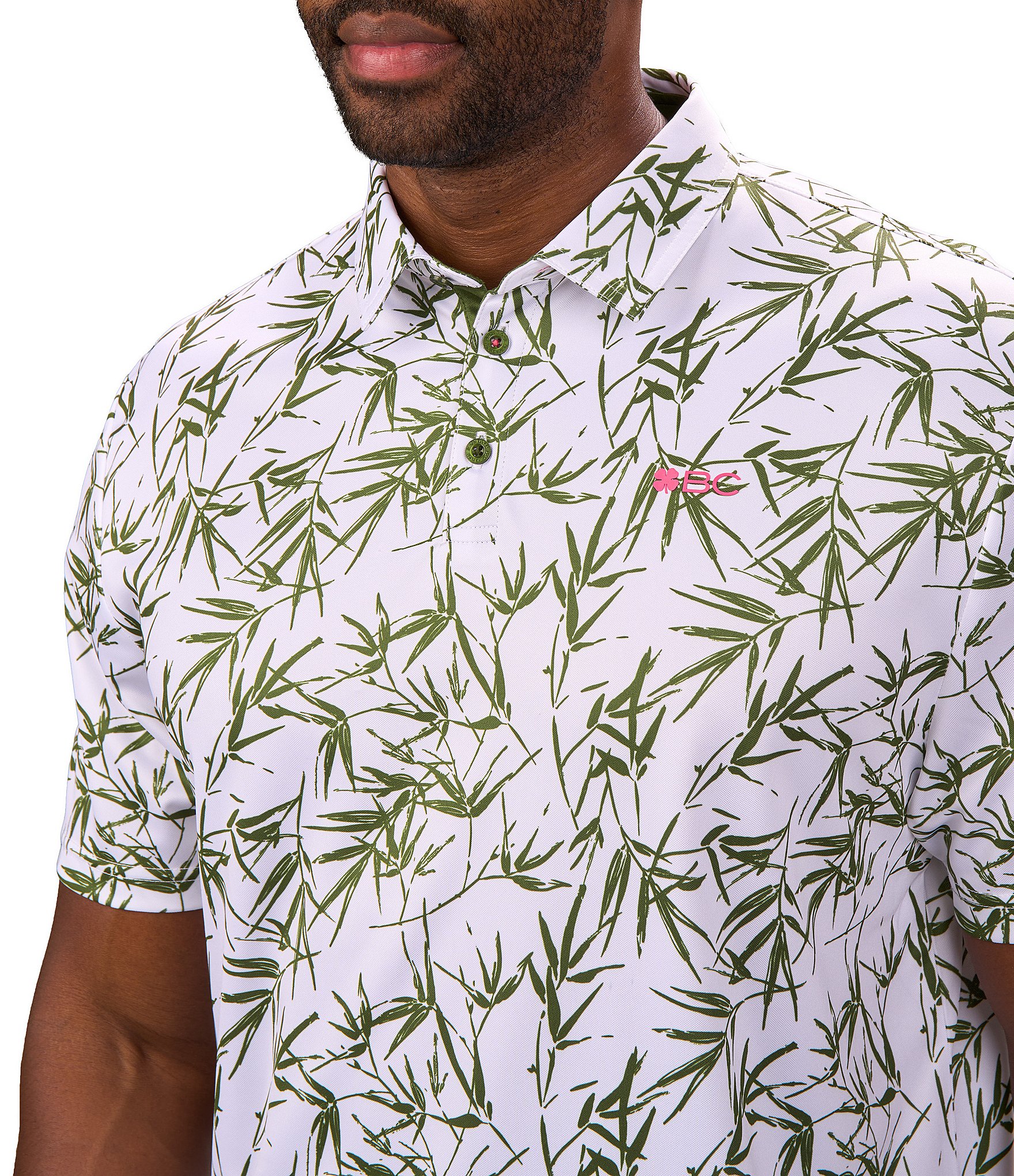 BLACK CLOVER Bamboo Breeze Short Sleeve Printed Polo Shirt