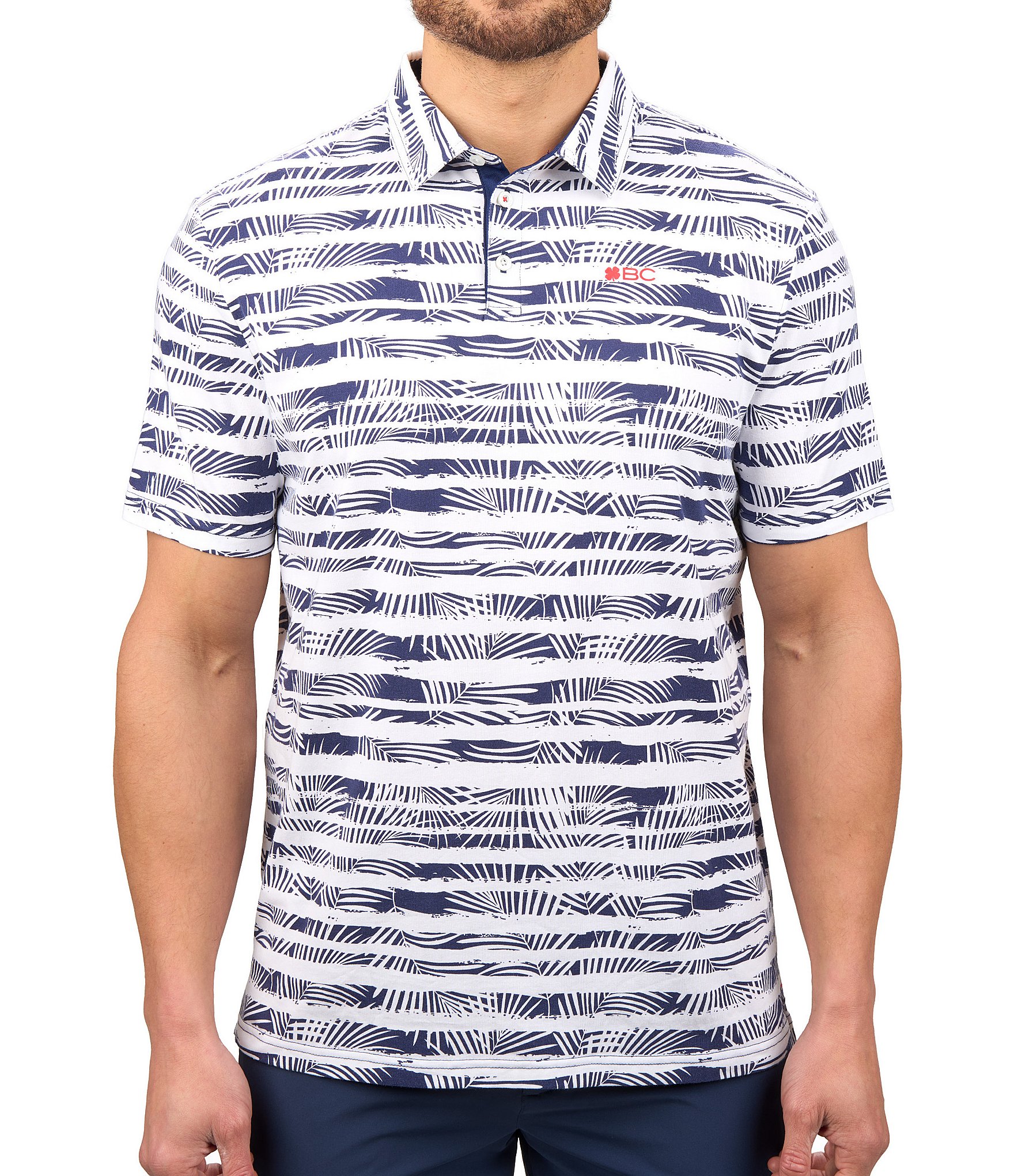 BLACK CLOVER Jungle Lines Short Sleeve Printed Polo Shirt