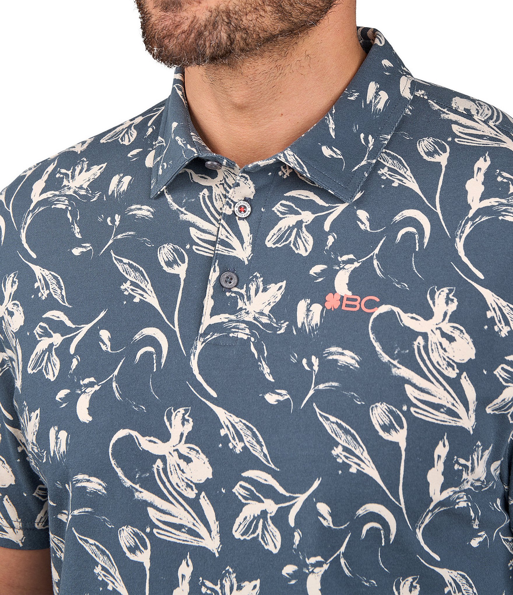 BLACK CLOVER Sway Cool Printed Short Sleeve Polo Shirt