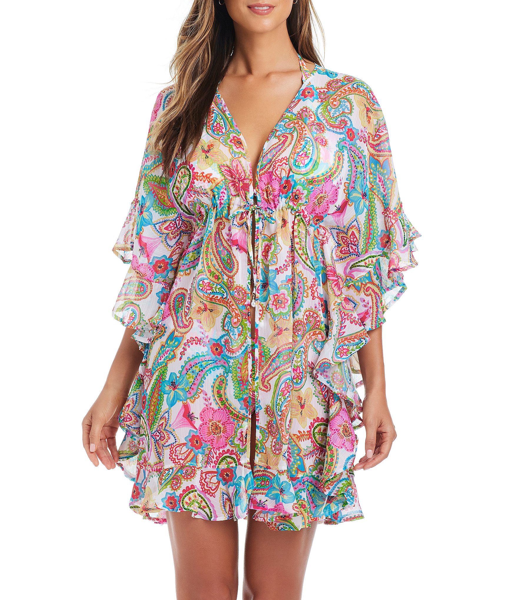 Bleu Rod Beattie All Set For Summer Printed Chiffon Open
