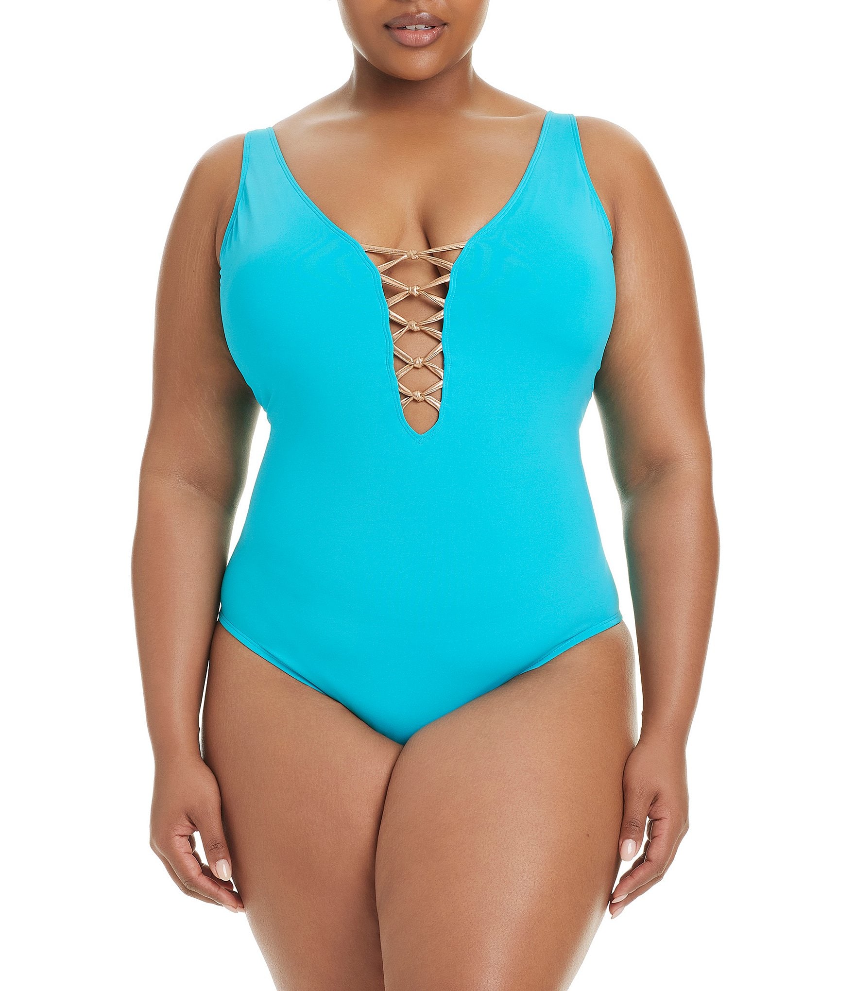 chinese dress ladies Plus Size Plain Ties Wrap Flutters One Piece Swim Dress Multicolor  Plus  Curvves