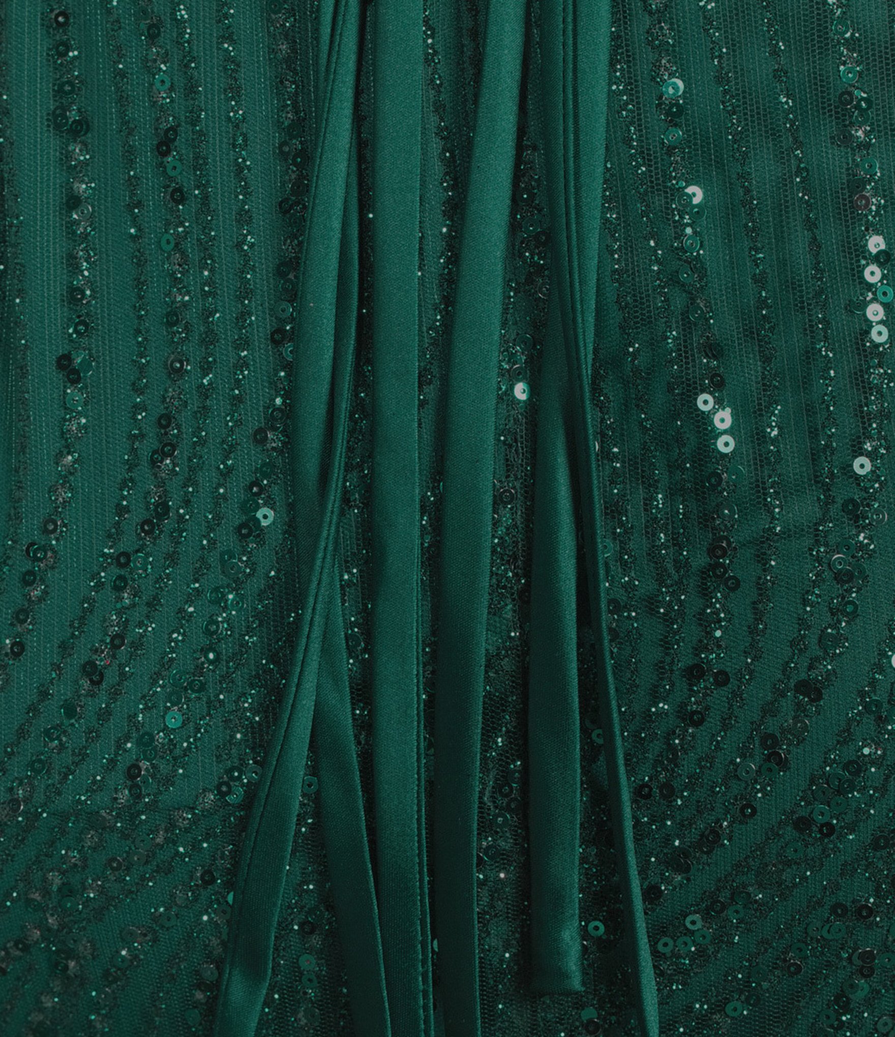 Blondie Nites Glitter Patterned Drape Neck Illusion Corset Ballgown