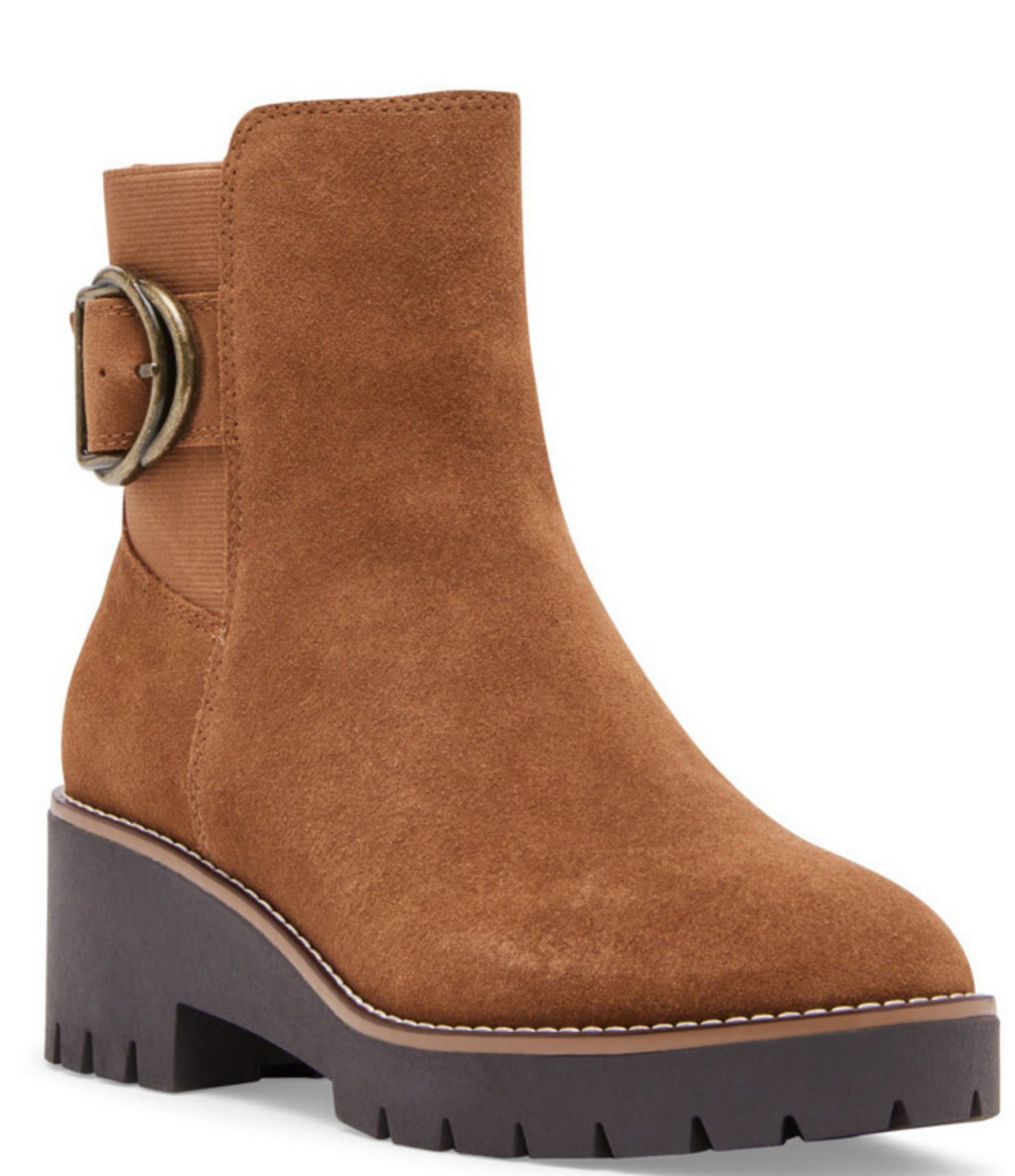 Blondo Dakota Waterproof Suede Buckled Strap Detail Booties