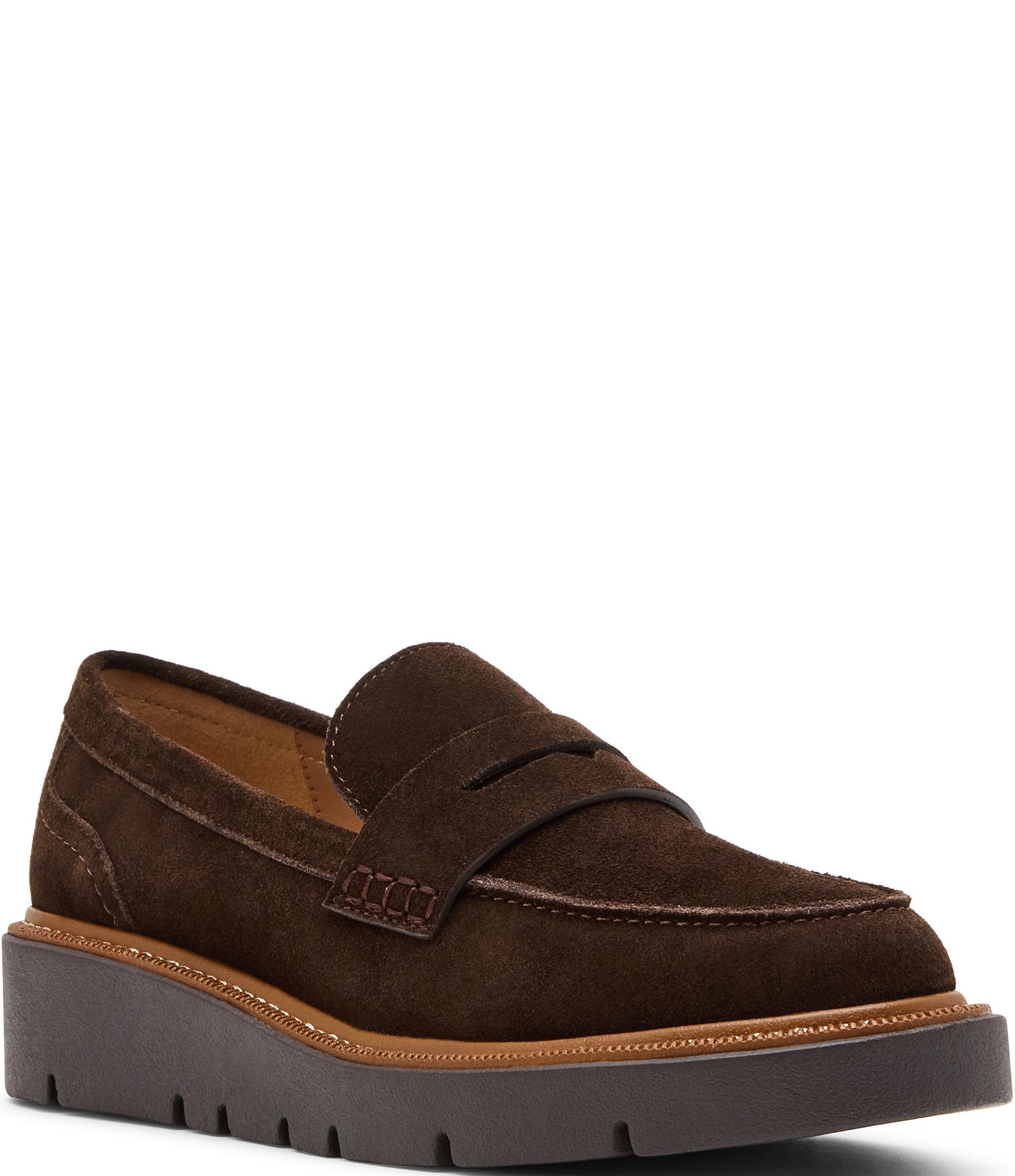 Blondo Mariana Waterproof Suede Wedge Penny Loafers
