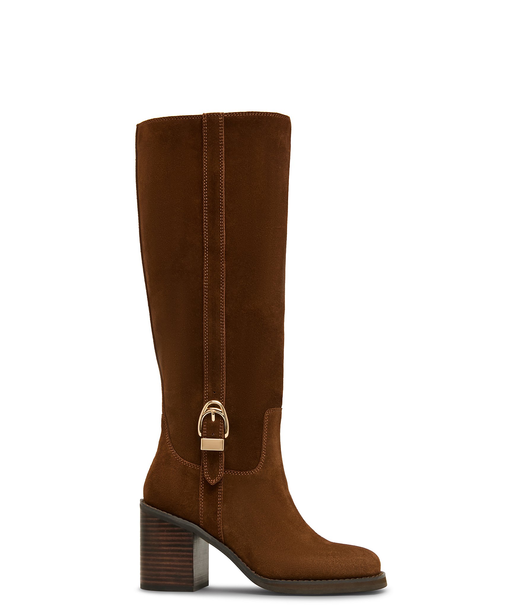 Blondo Nicky Waterproof Suede Buckle Detail Tall Boots