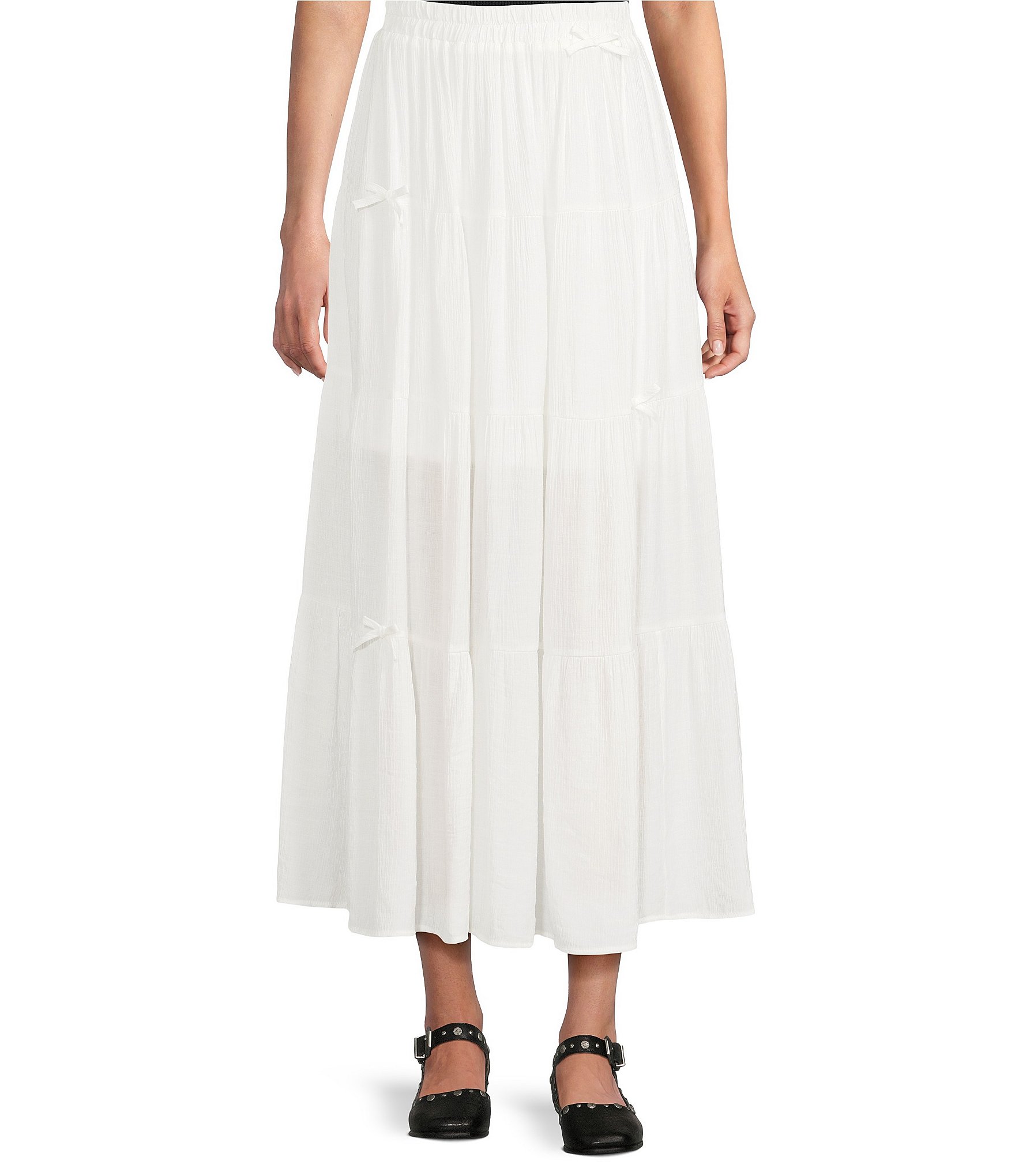 Blu Pepper Bow Maxi Skirt