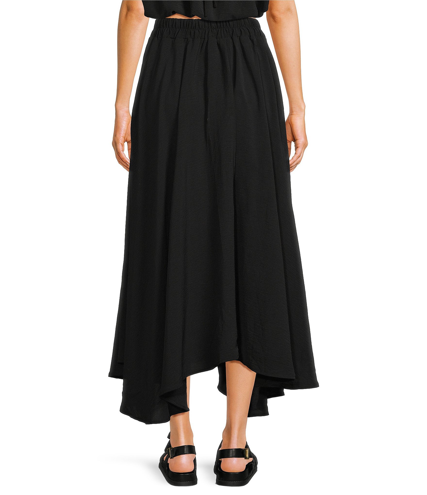 Blu Pepper Box Pleated Coordinating Midi Skirt