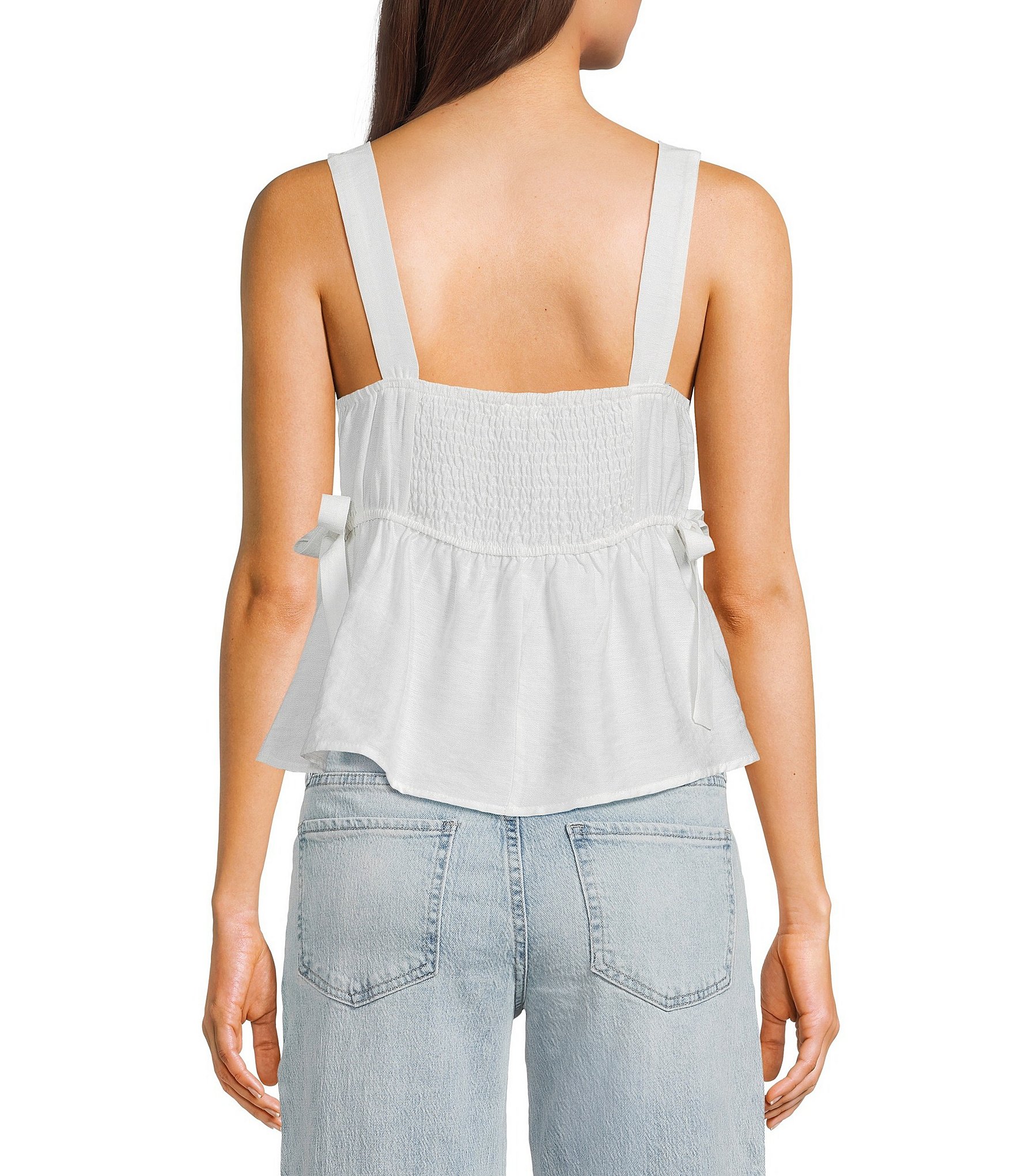 Blu Pepper Embroidered Square Neck Tank Top