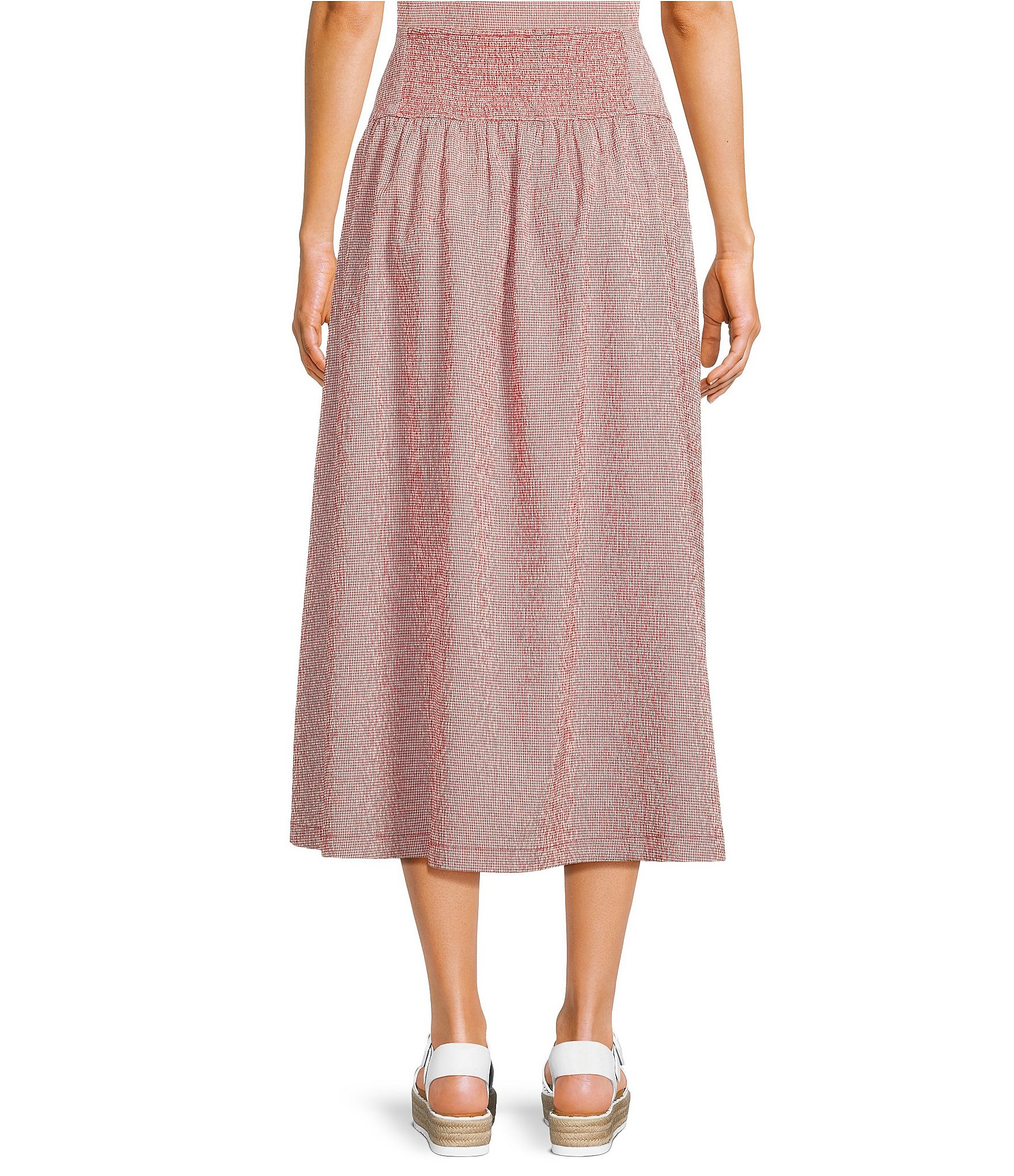 Blu Pepper Gingham Coordinating Midi Skirt