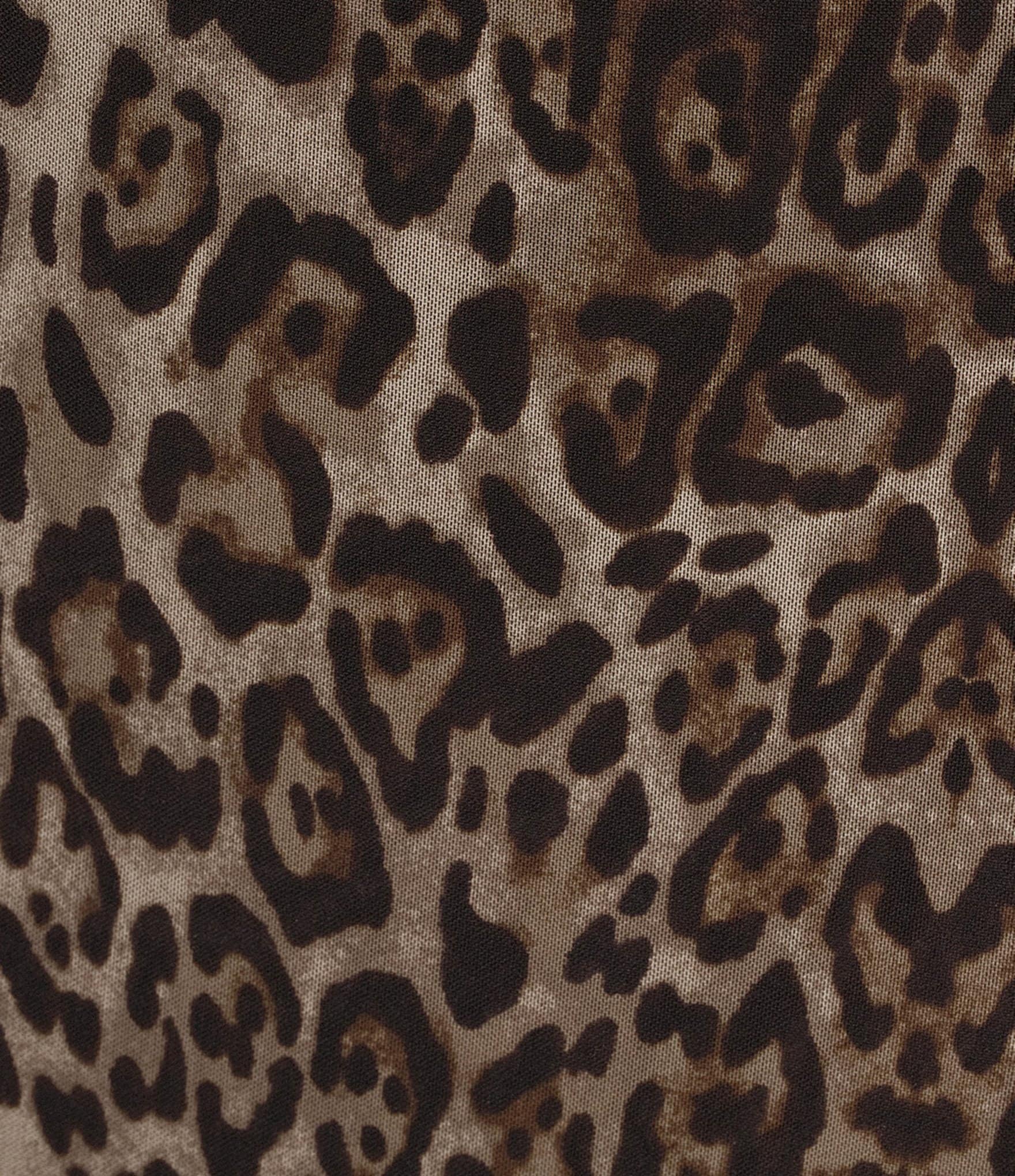Blu Pepper Mesh Leopard Printed Midi Skirt