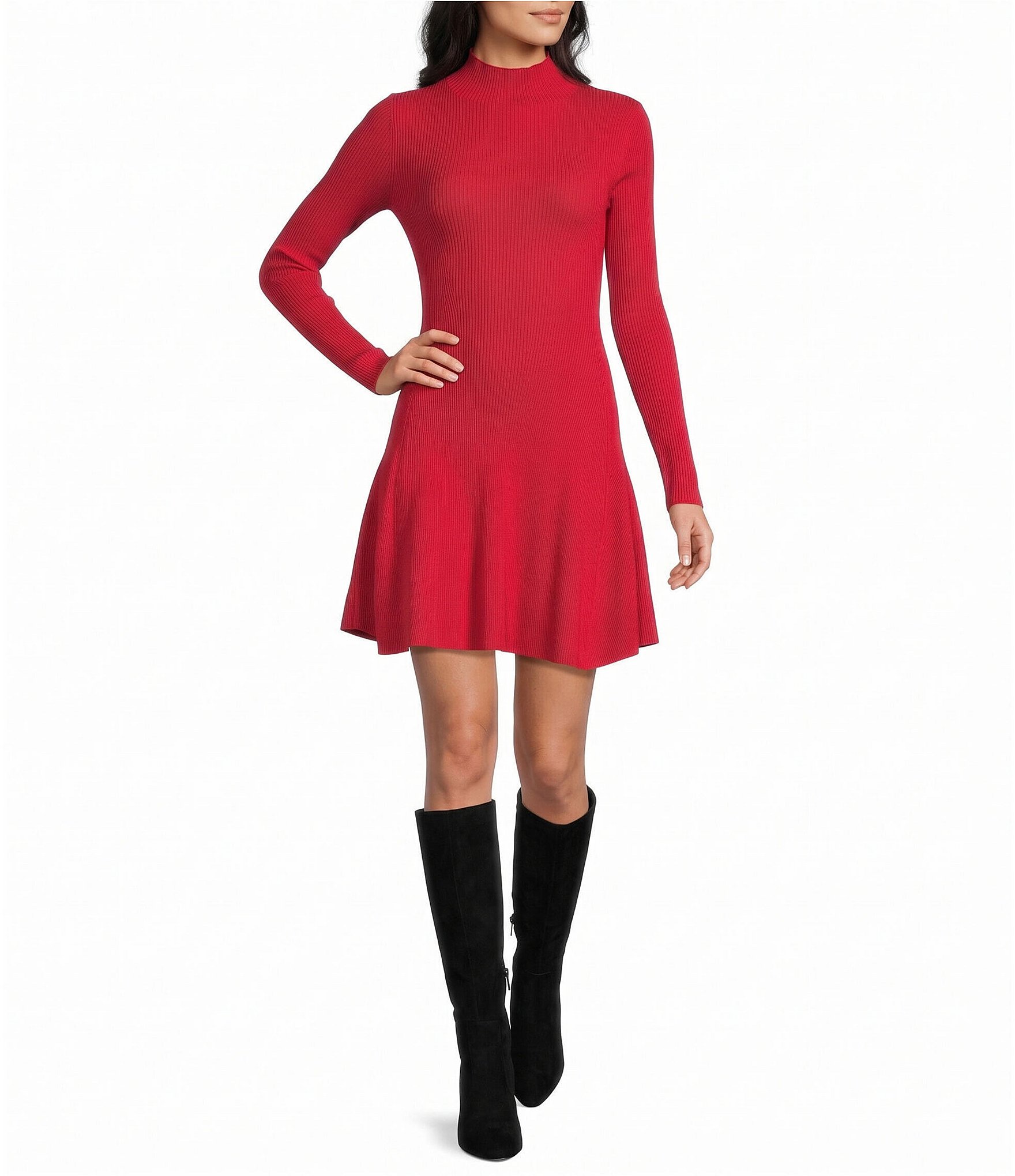 ladies white evening dress Women's Red Sweater Dresses Hand Wound