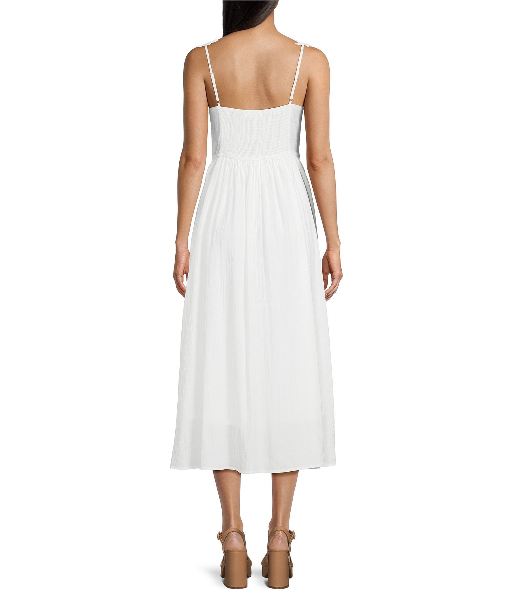 Blu Pepper Scoop Neck Bow Strap Corset Bodice Dress