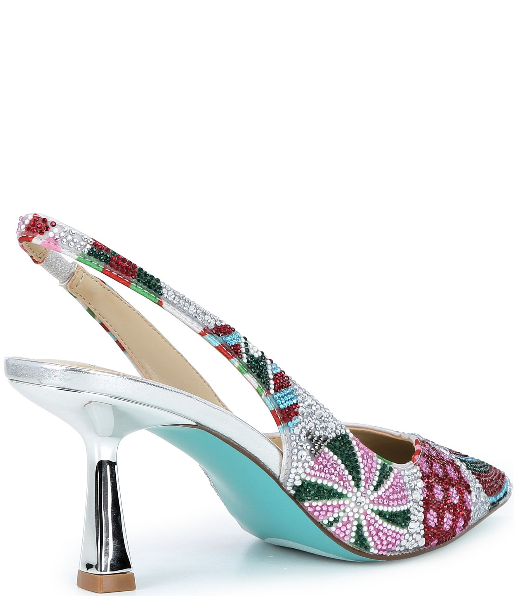 Blue by Betsey Johnson Clark Ornament Print Slingback Pumps