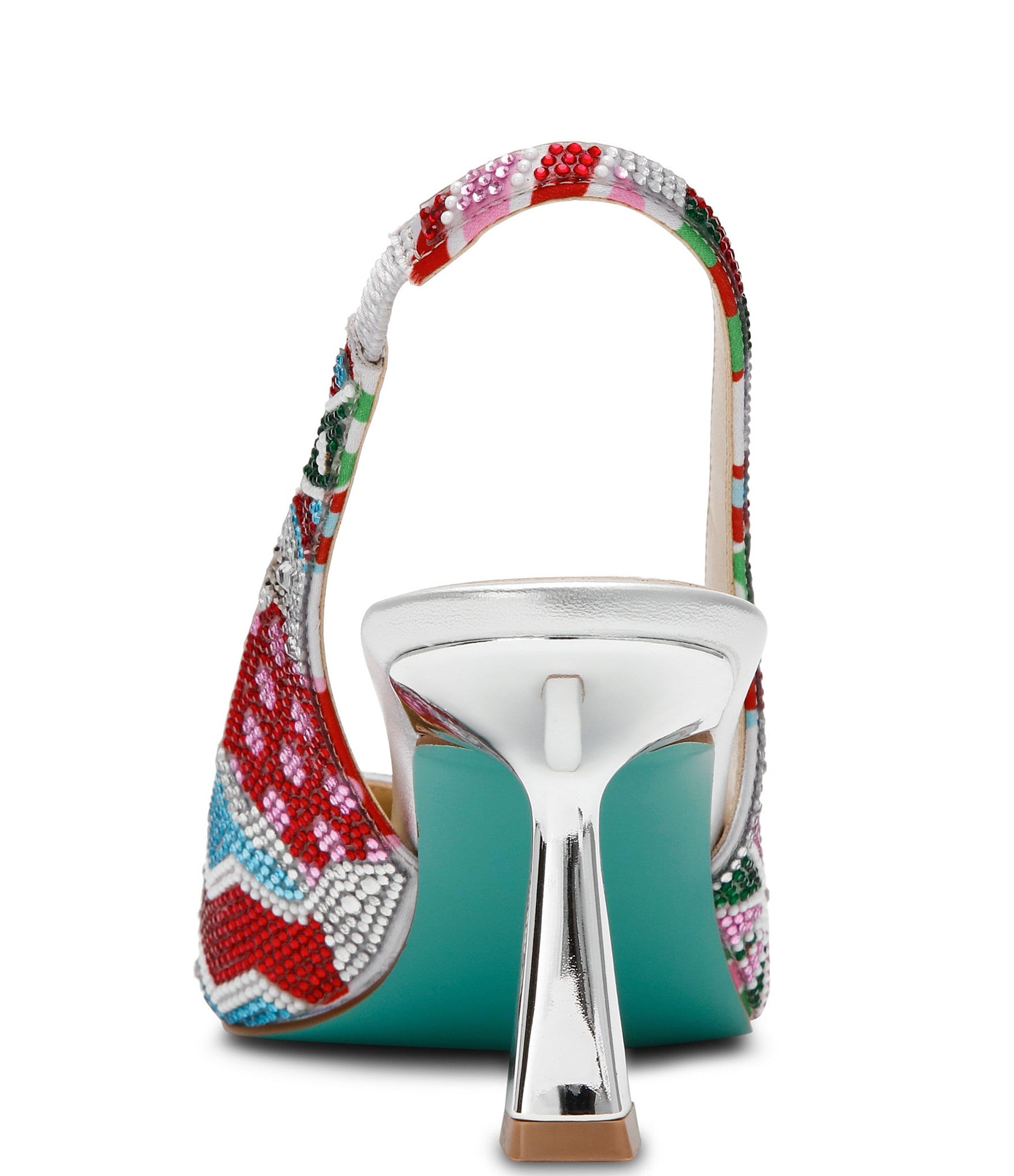 Blue by Betsey Johnson Clark Ornament Print Slingback Pumps